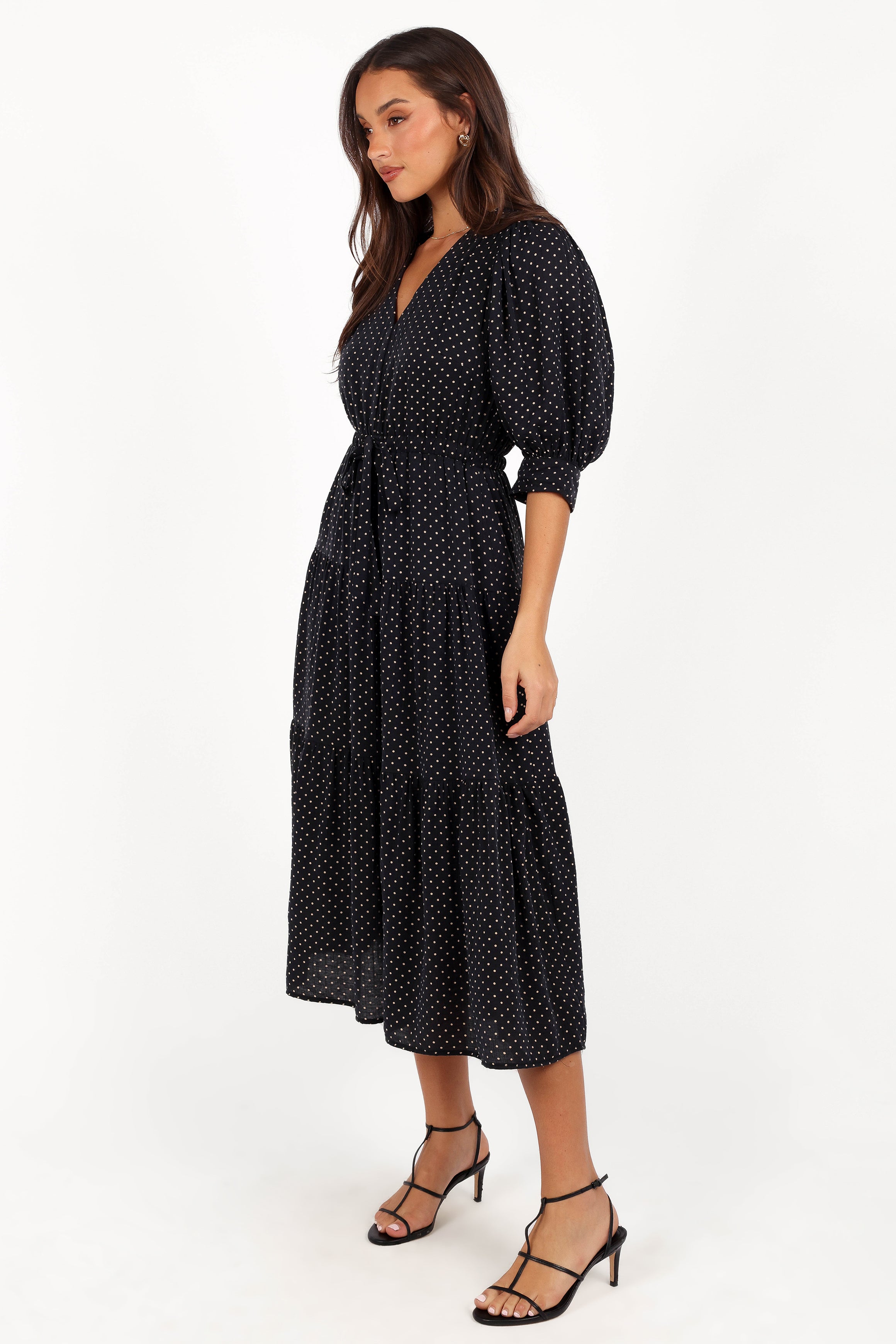 DRESSES Moscow Midi Dress - Black Polka Dot
