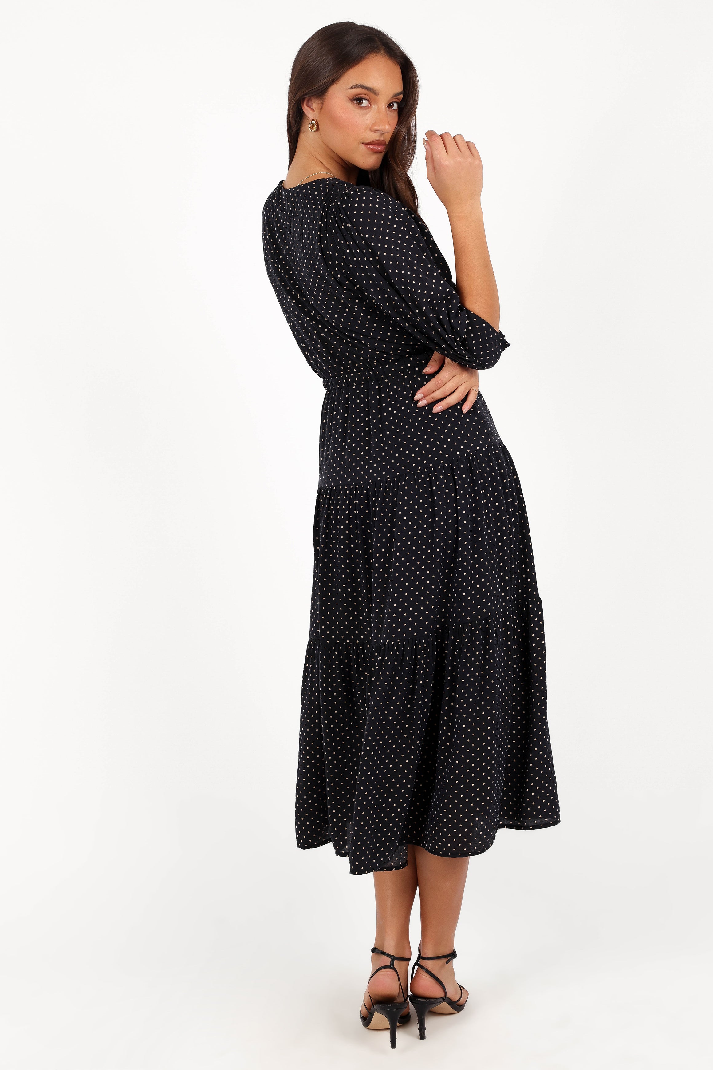 DRESSES Moscow Midi Dress - Black Polka Dot
