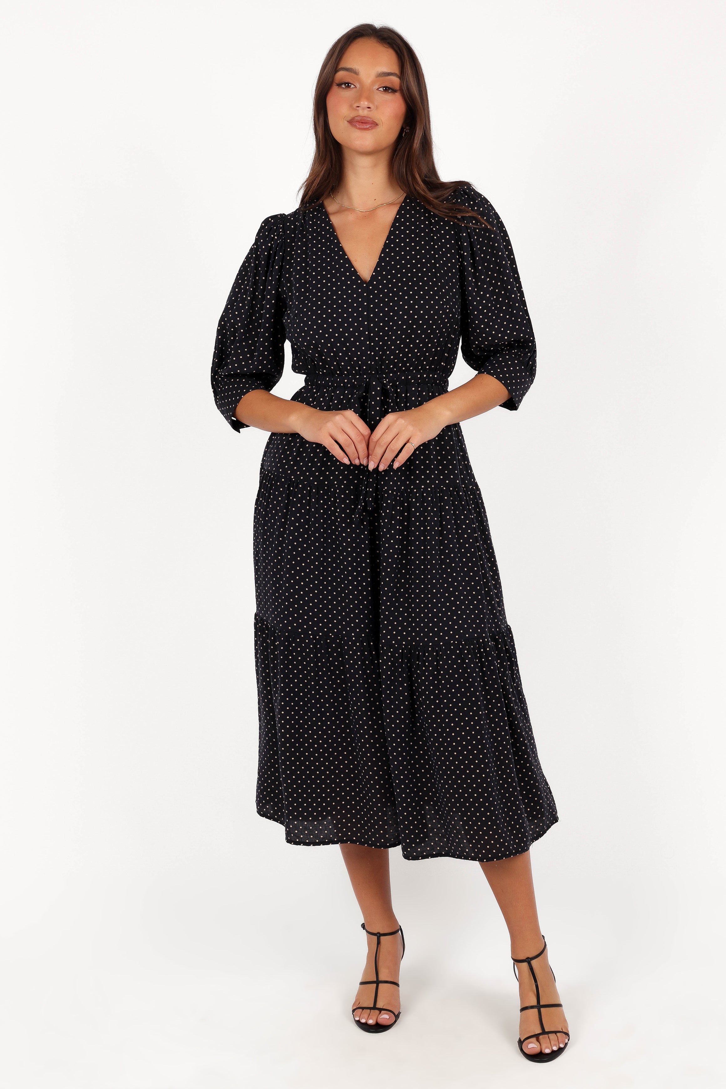 DRESSES Moscow Midi Dress - Black Polka Dot