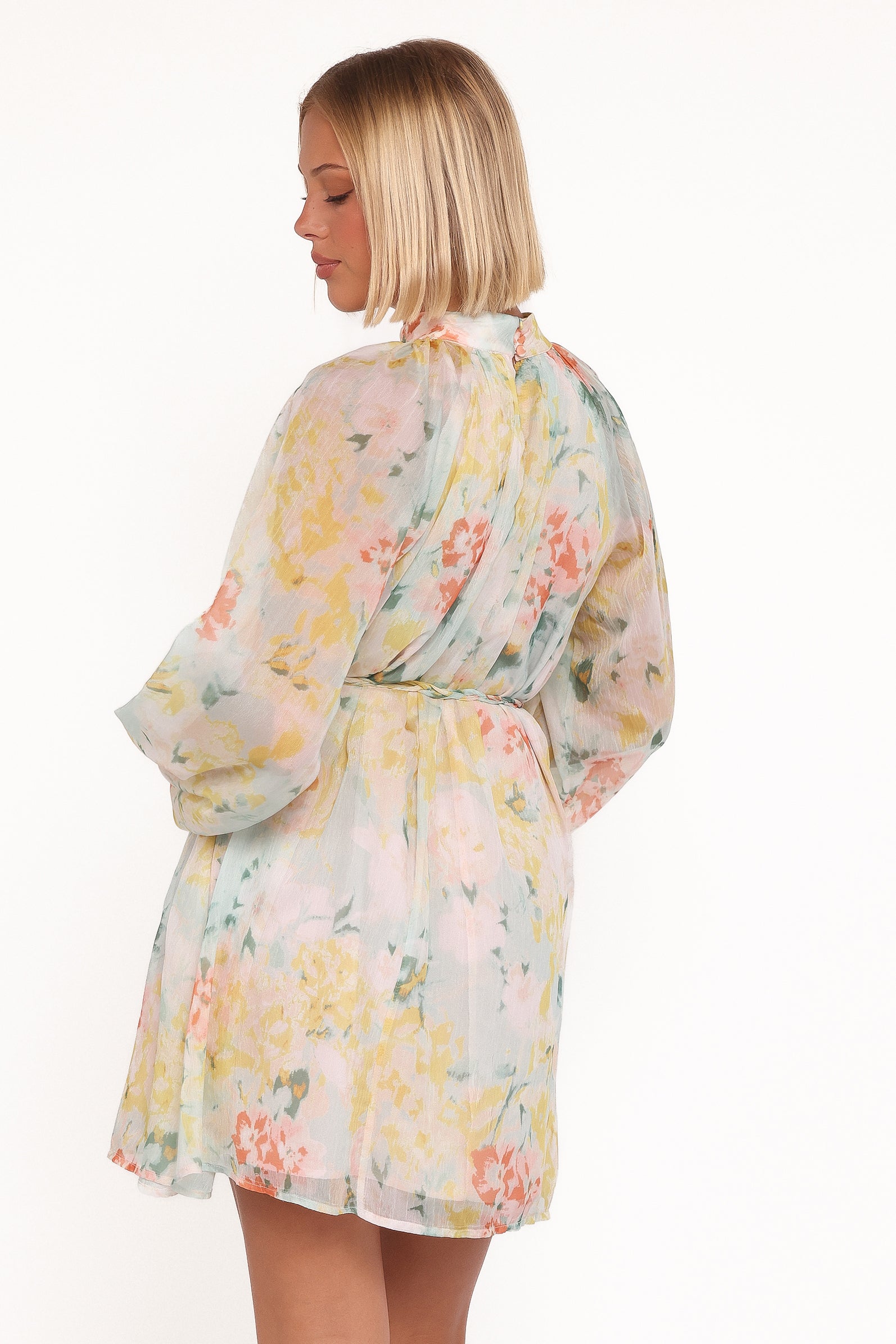 DRESSES Mosen Long Sleeve Mini Dress - Yellow Floral