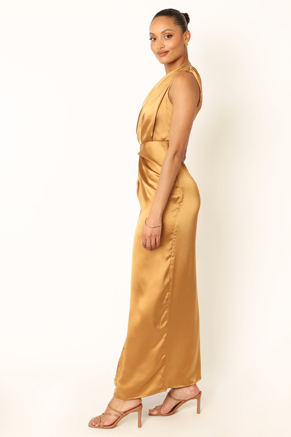 Collective Tops - Nadia One Shoulder Maxi Dress - Bronze sixth image