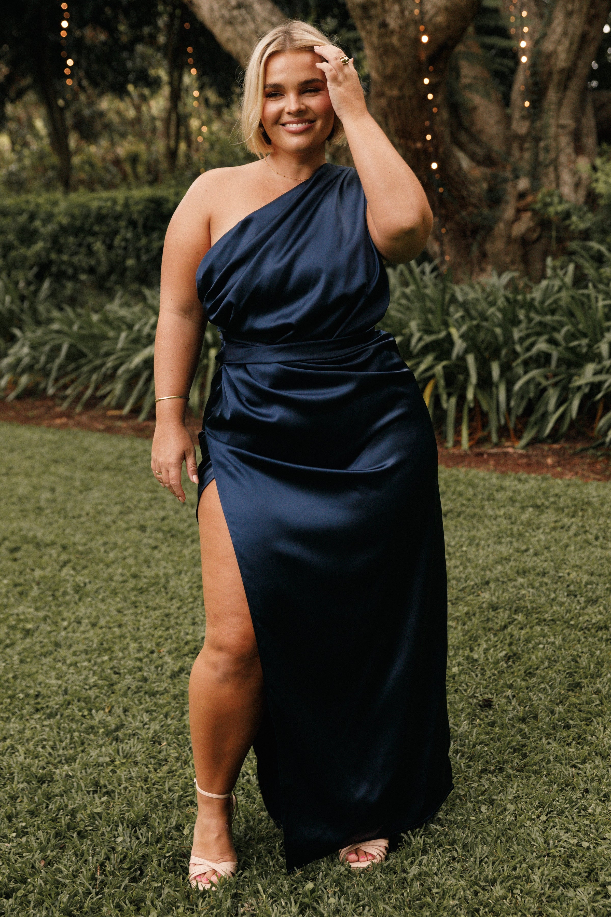 DRESSES Nadia One Shoulder Maxi Dress - Navy