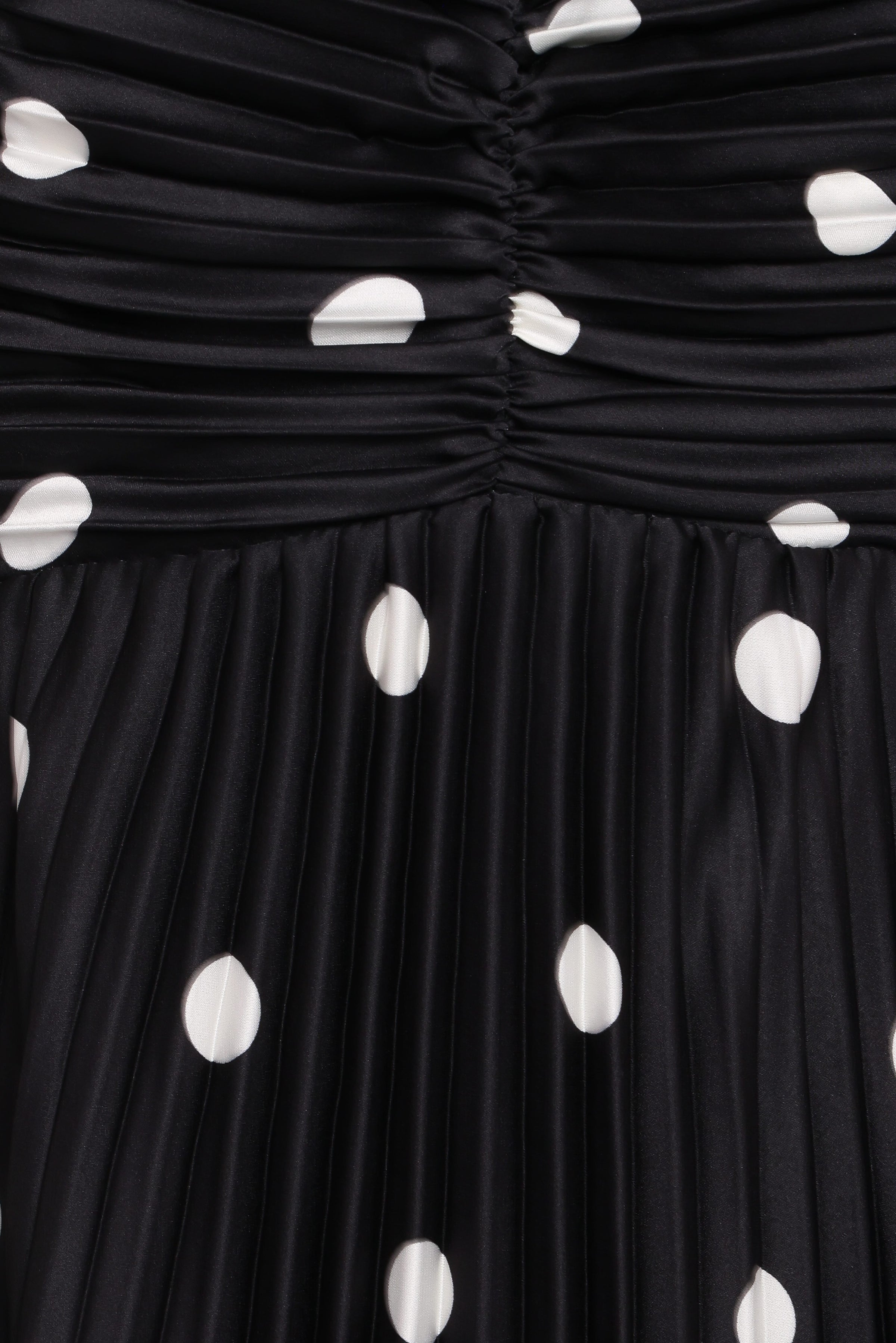 DRESSES Naira Pleated Maxi Dress - Black Polka Dot