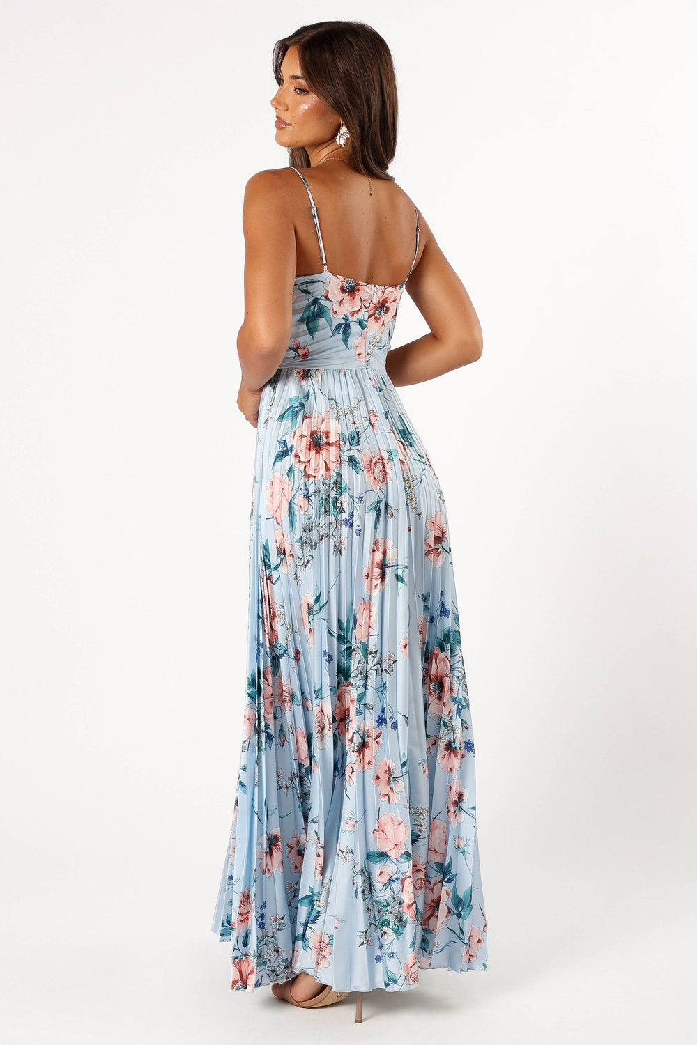 Collective Dress - Naira Pleated Maxi Dress - Blue Floral image 6