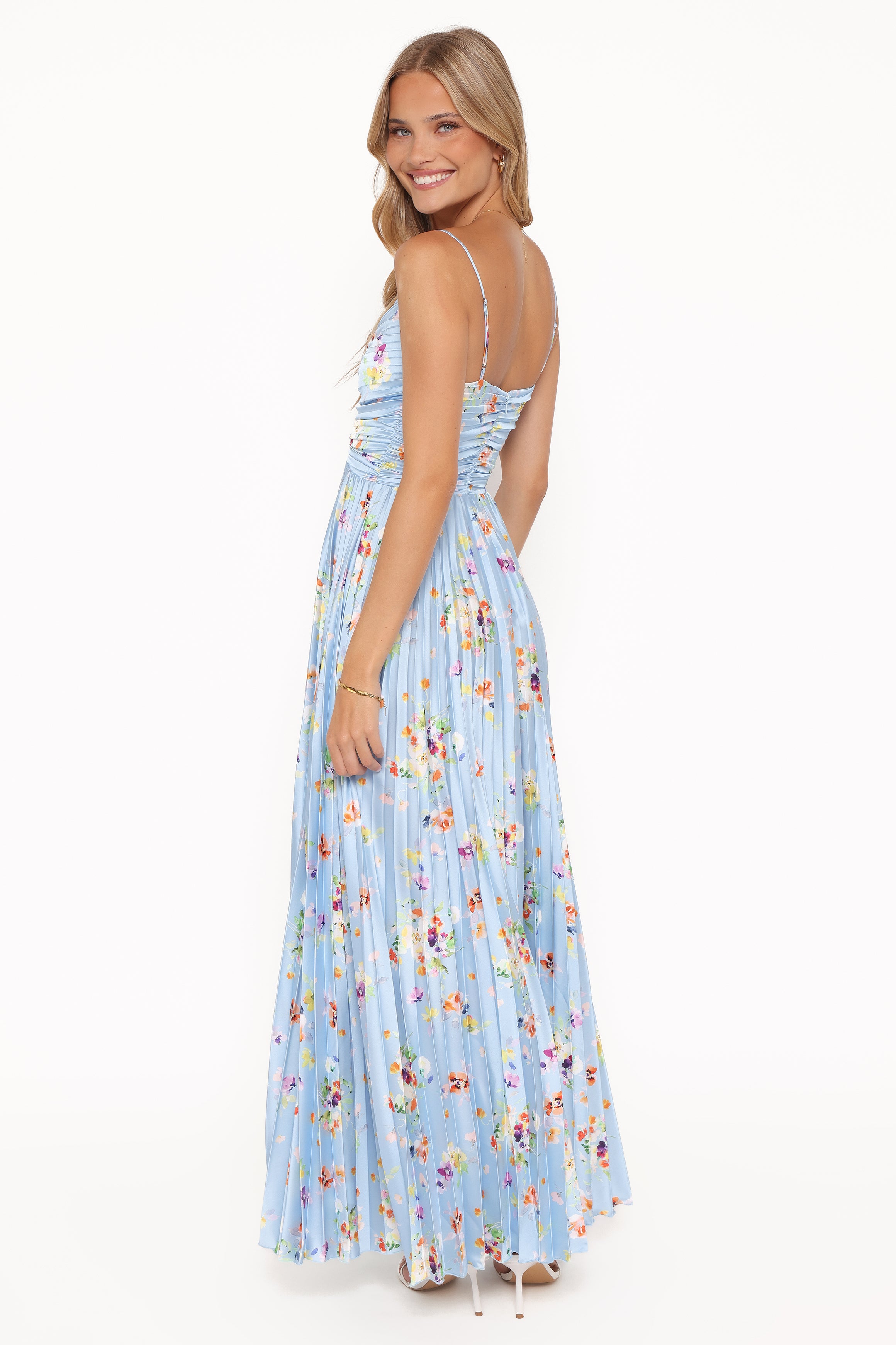 DRESSES Naira Pleated Maxi Dress - Cornflower Blue Floral