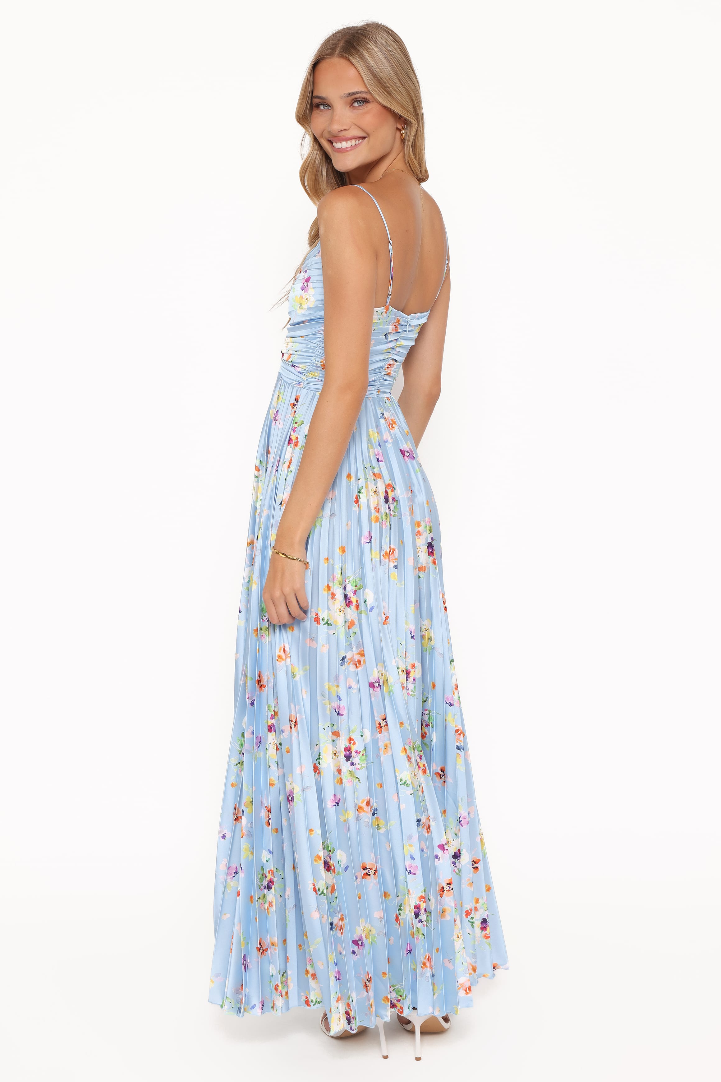 DRESSES Naira Pleated Maxi Dress - Cornflower Blue Floral