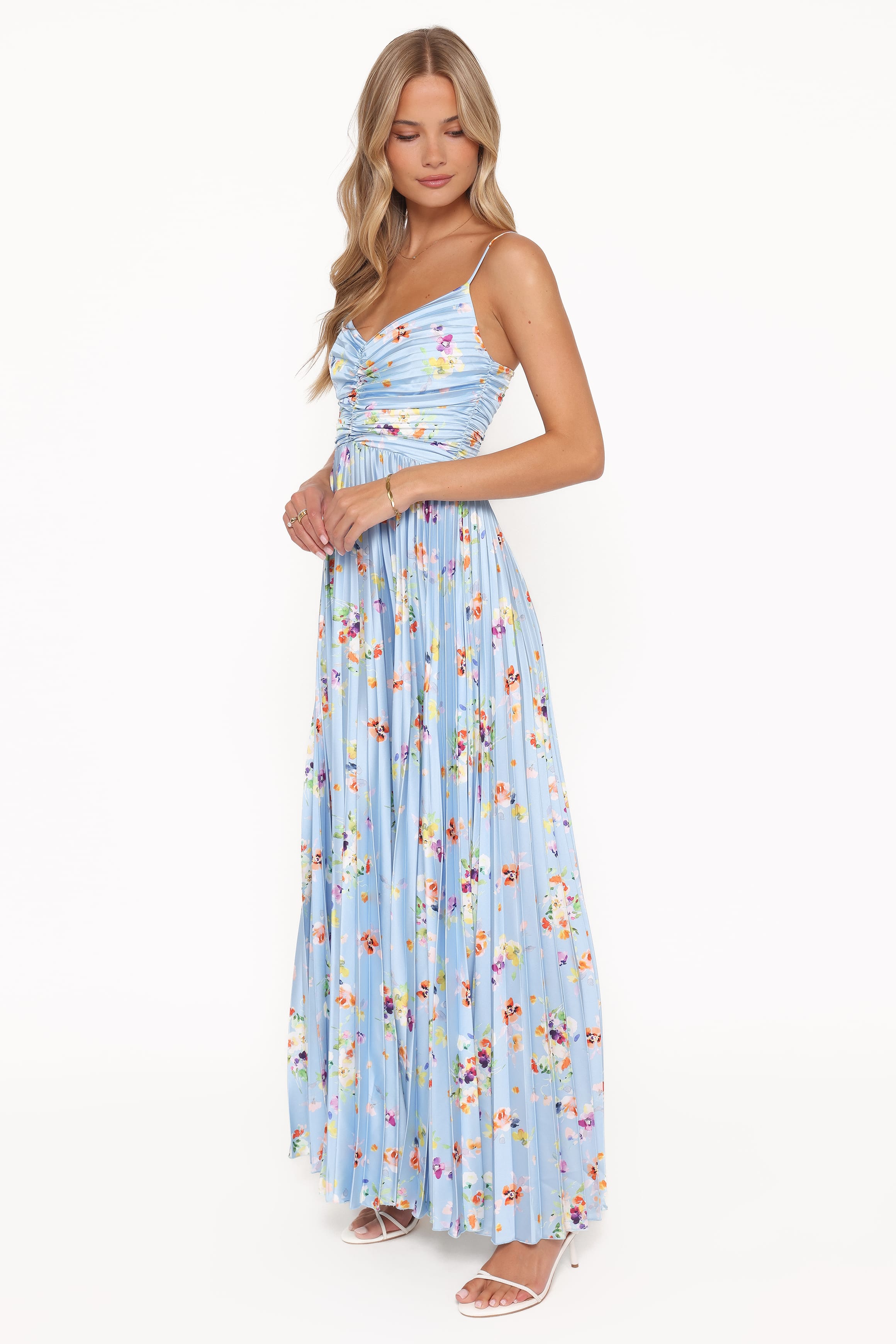DRESSES Naira Pleated Maxi Dress - Cornflower Blue Floral