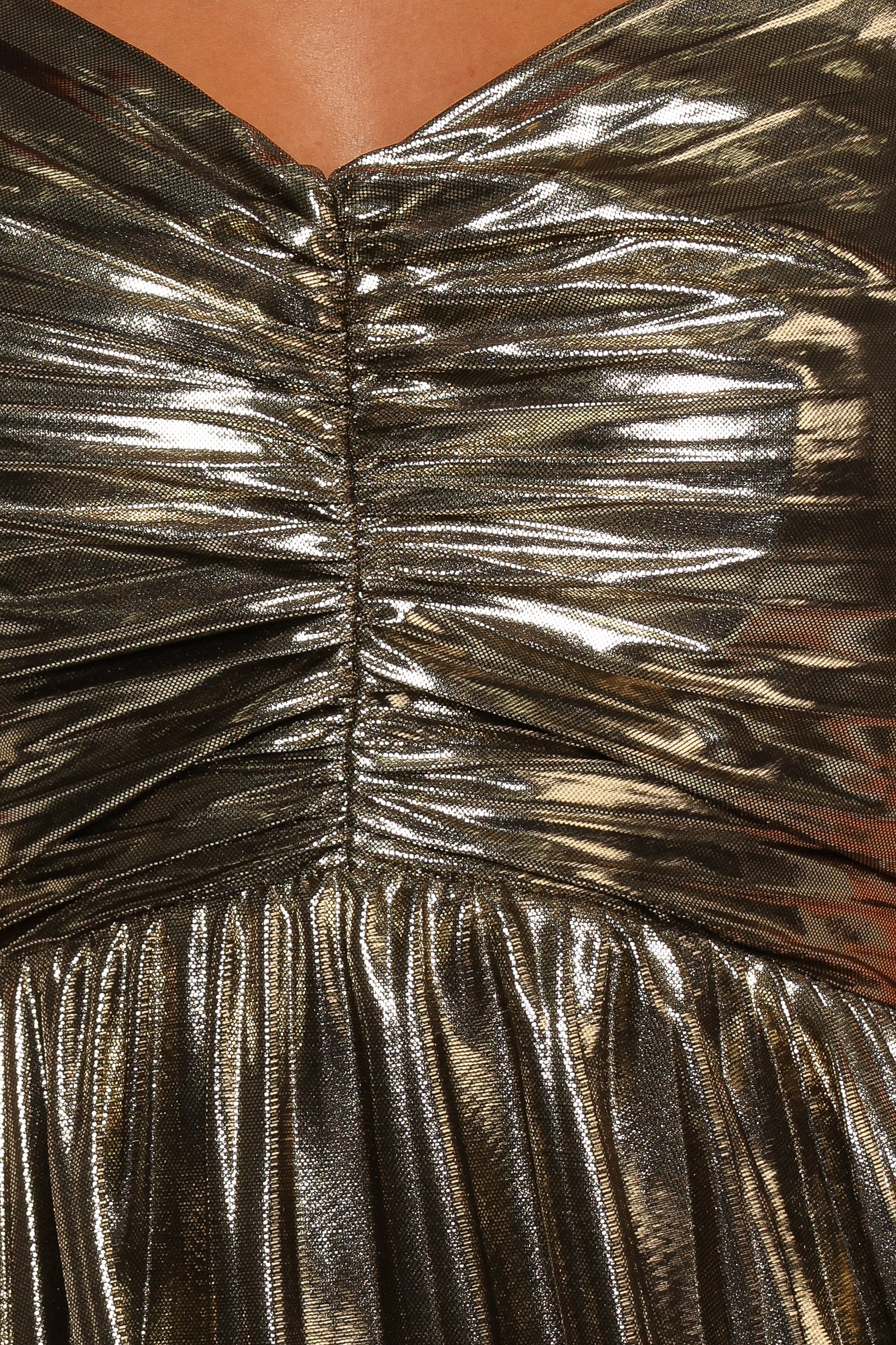 DRESSES Naira Pleated Maxi Dress - Gold