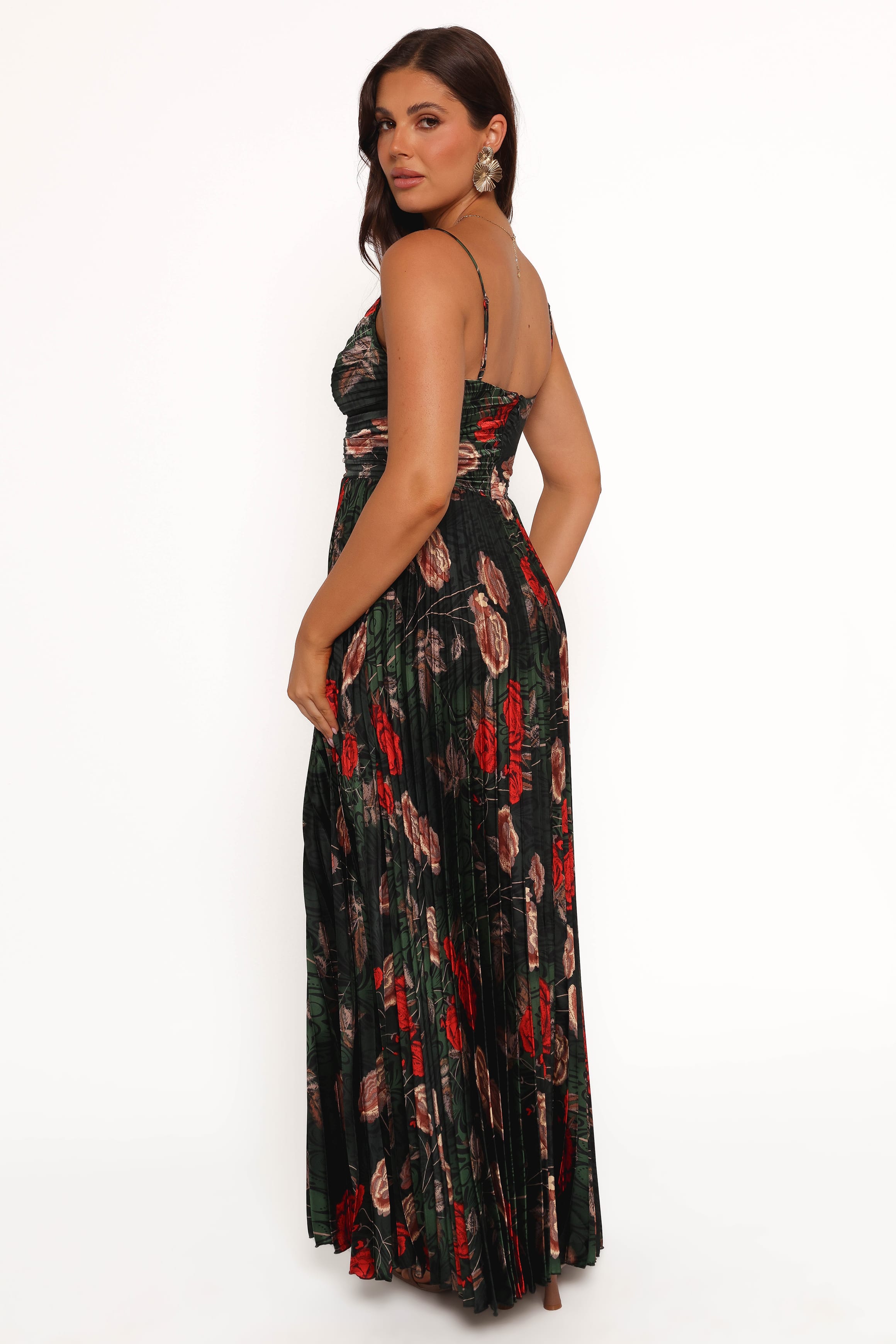 DRESSES Naira Pleated Maxi Dress - Green Floral