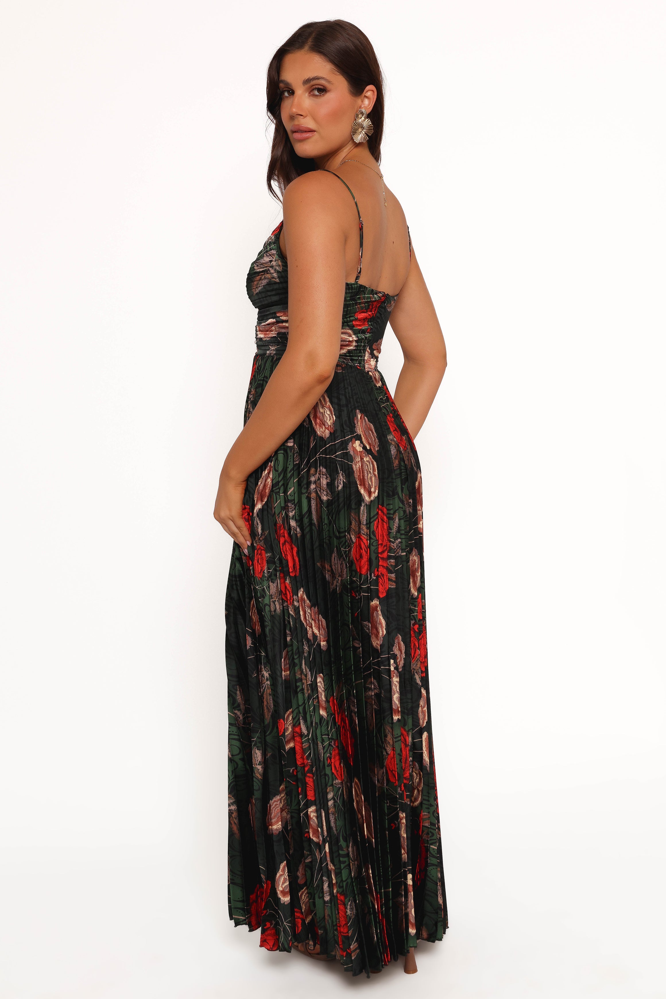 DRESSES Naira Pleated Maxi Dress - Green Floral