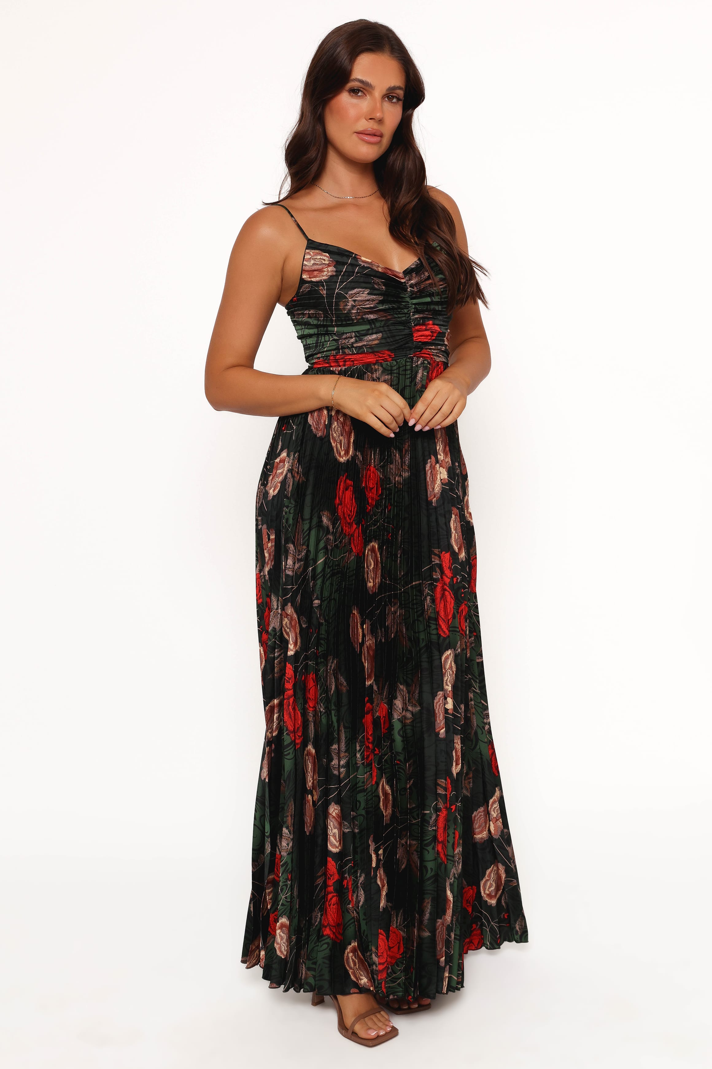 DRESSES Naira Pleated Maxi Dress - Green Floral