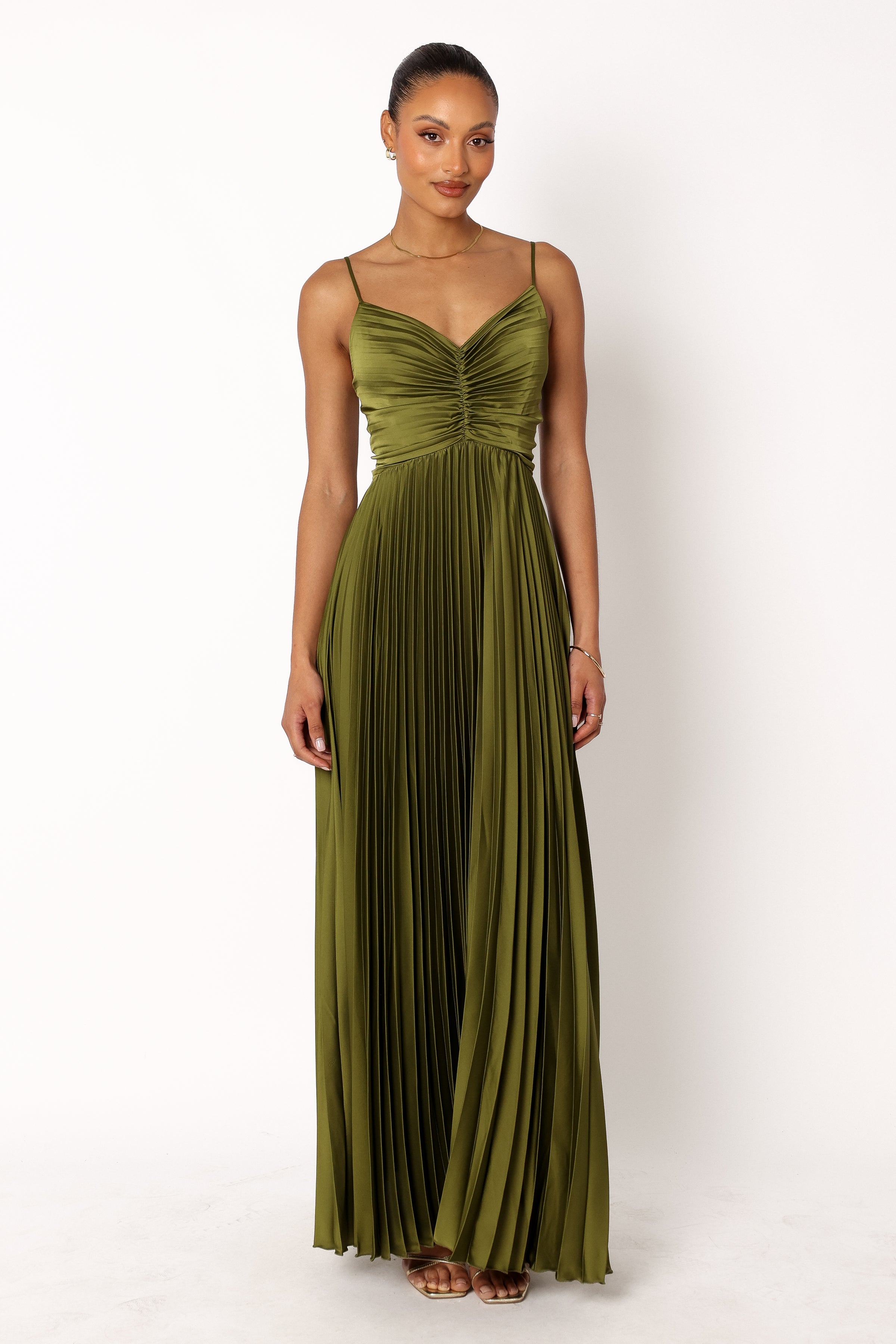DRESSES Naira Pleated Maxi Dress - Palm Green