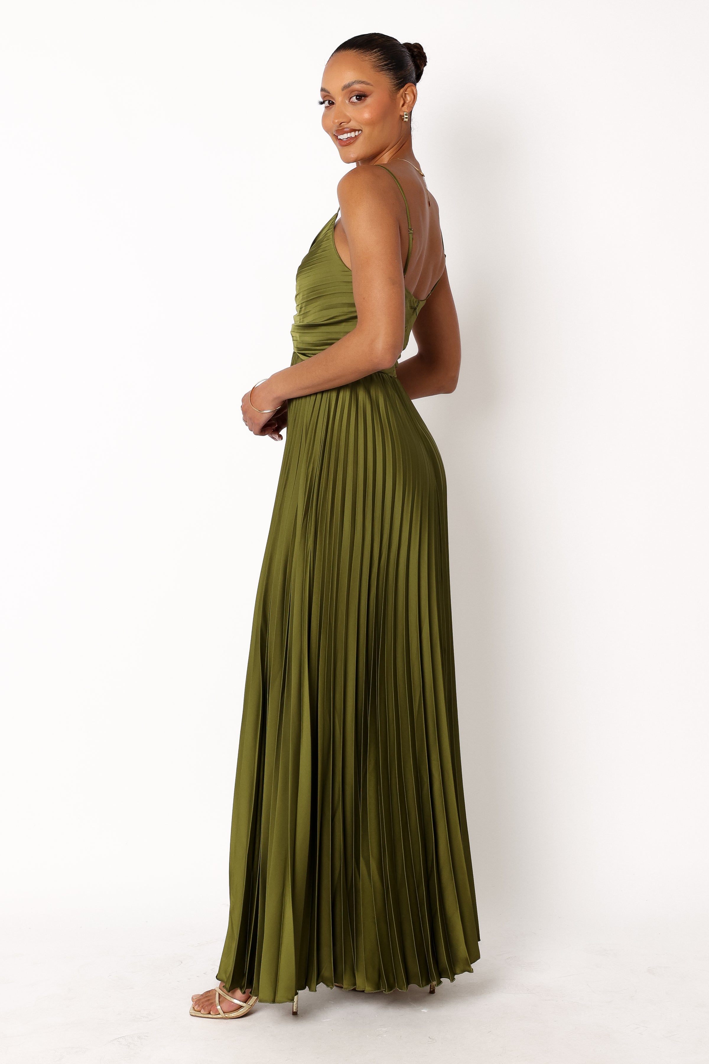DRESSES Naira Pleated Maxi Dress - Palm Green