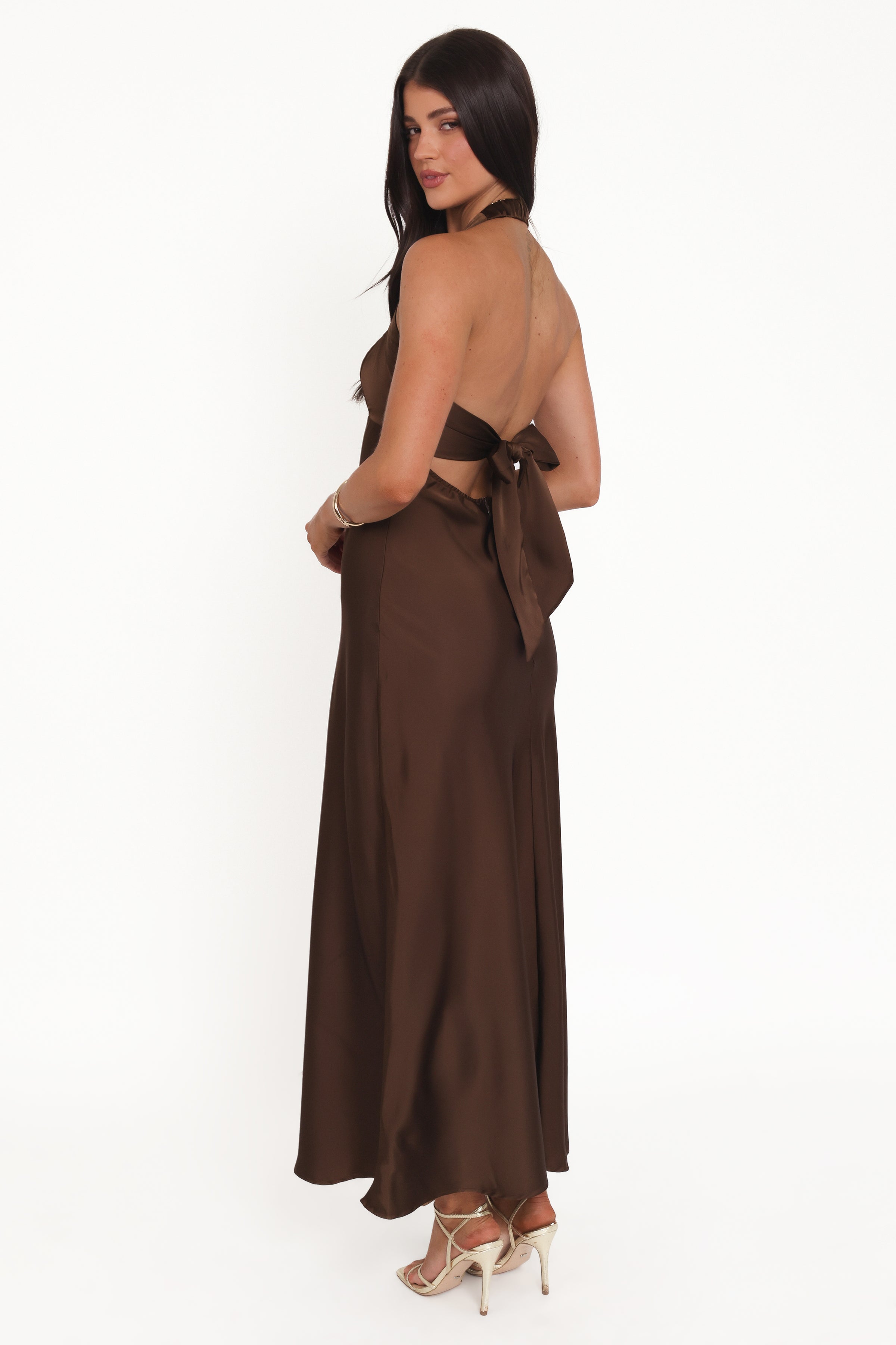 DRESSES Nakita Halterneck Maxi Dress - Brown