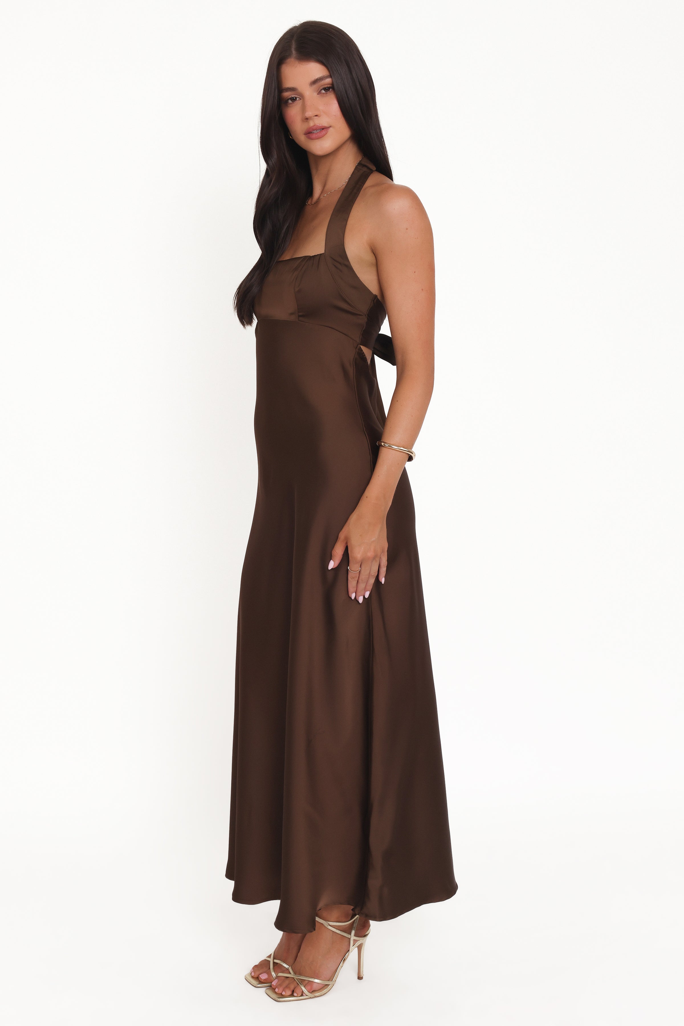 DRESSES Nakita Halterneck Maxi Dress - Brown
