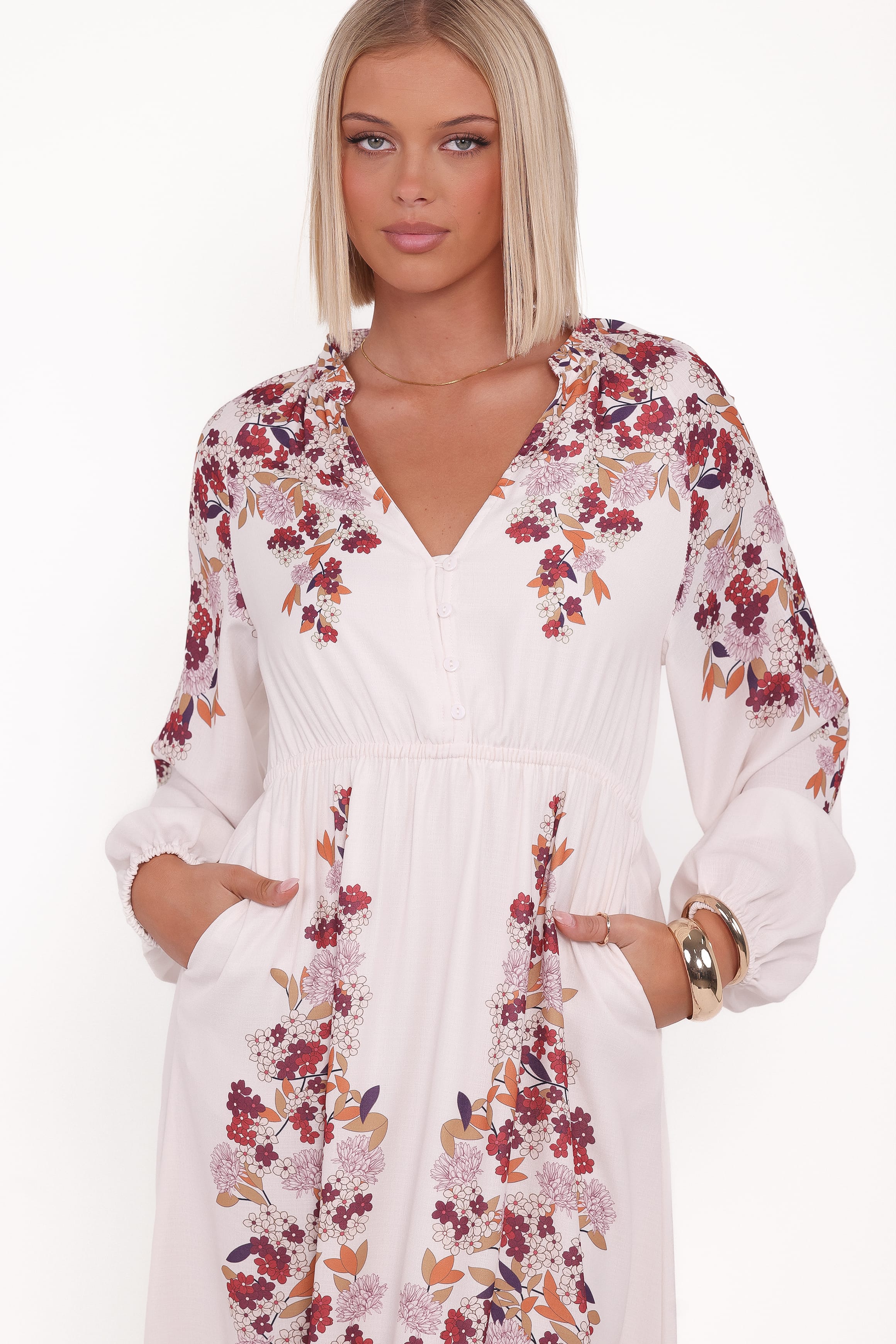 DRESSES Narissa Long Sleeve Midi Dress - Floral