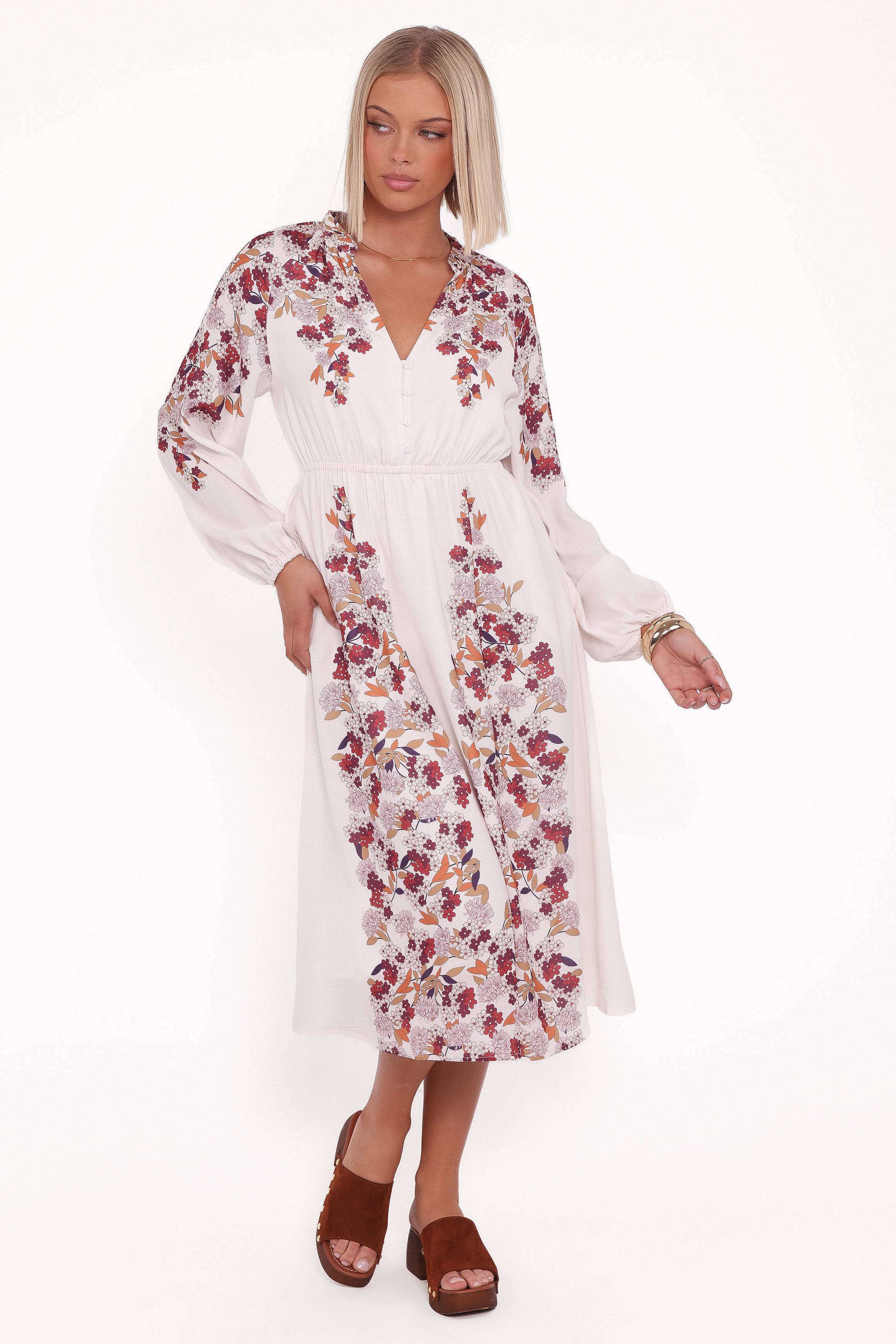 DRESSES Narissa Long Sleeve Midi Dress - Floral