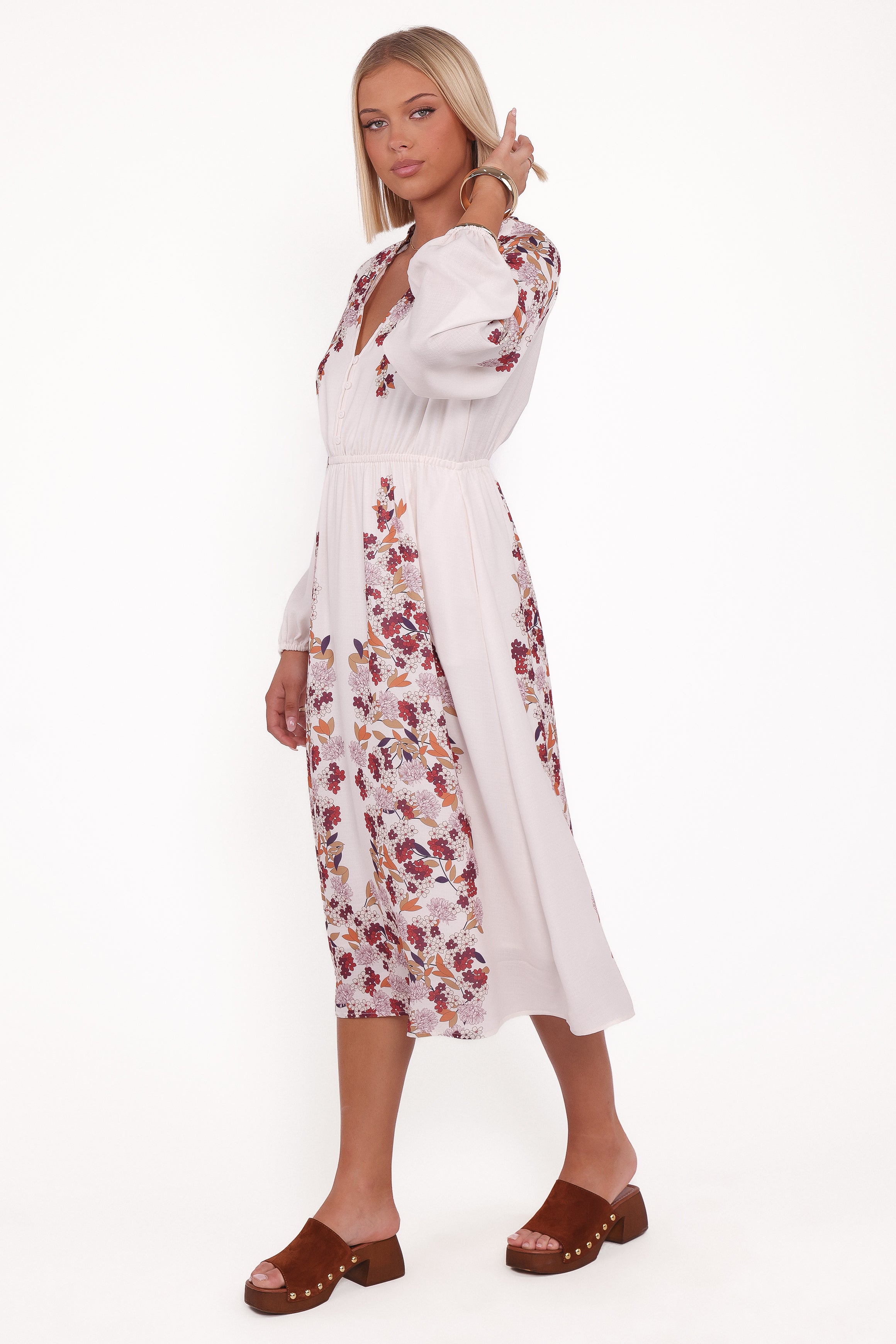 DRESSES Narissa Long Sleeve Midi Dress - Floral