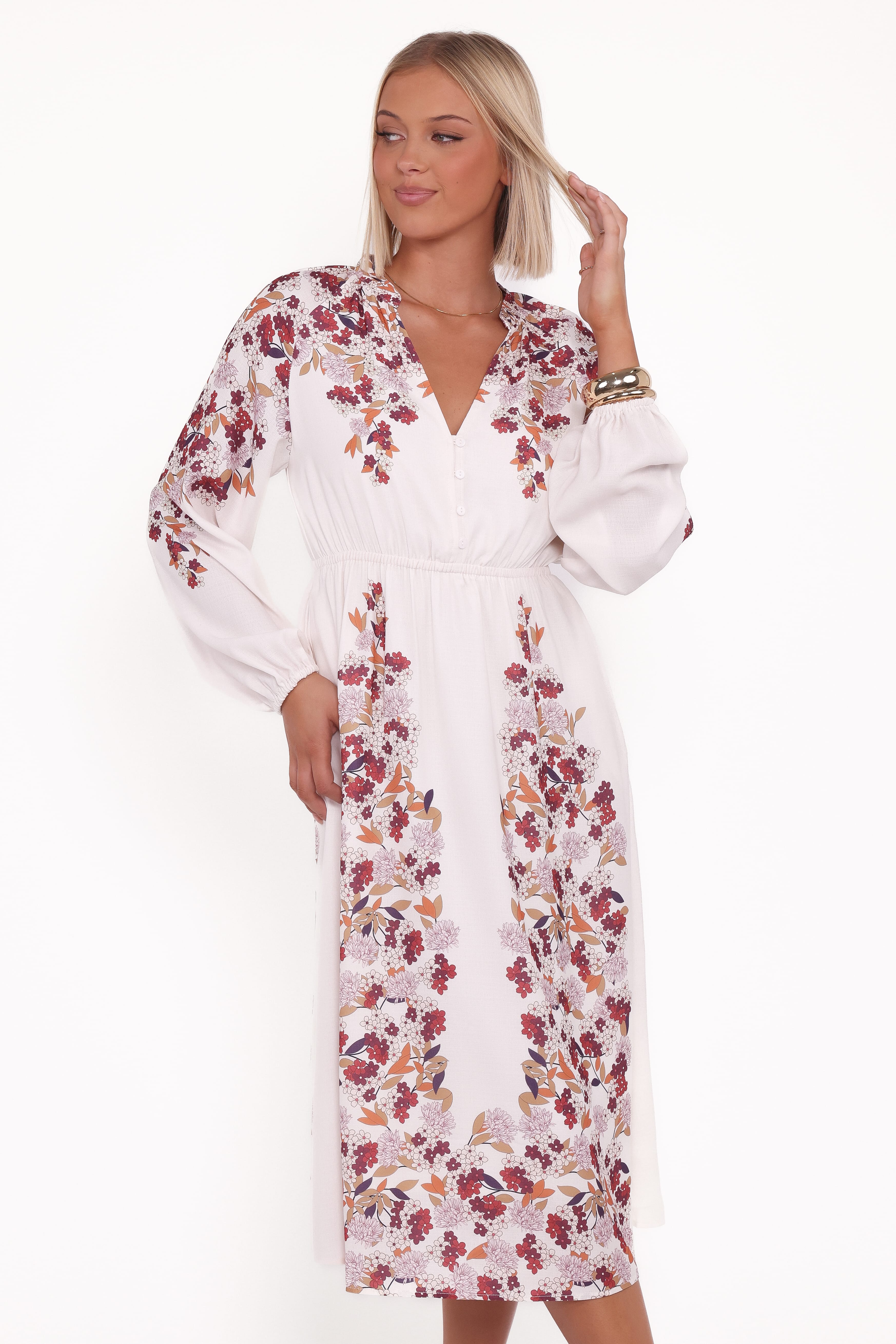 DRESSES Narissa Long Sleeve Midi Dress - Floral