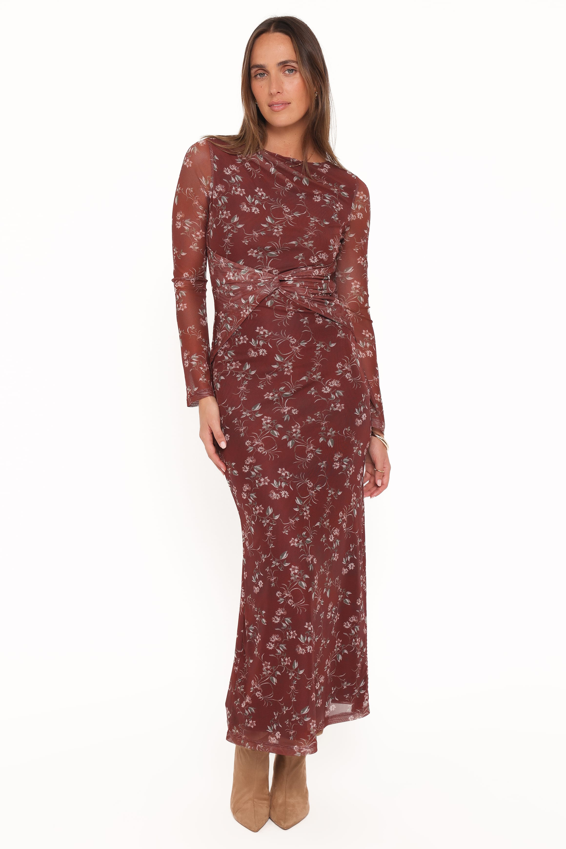 DRESSES Nash Long Sleeve Dress - Rust Floral