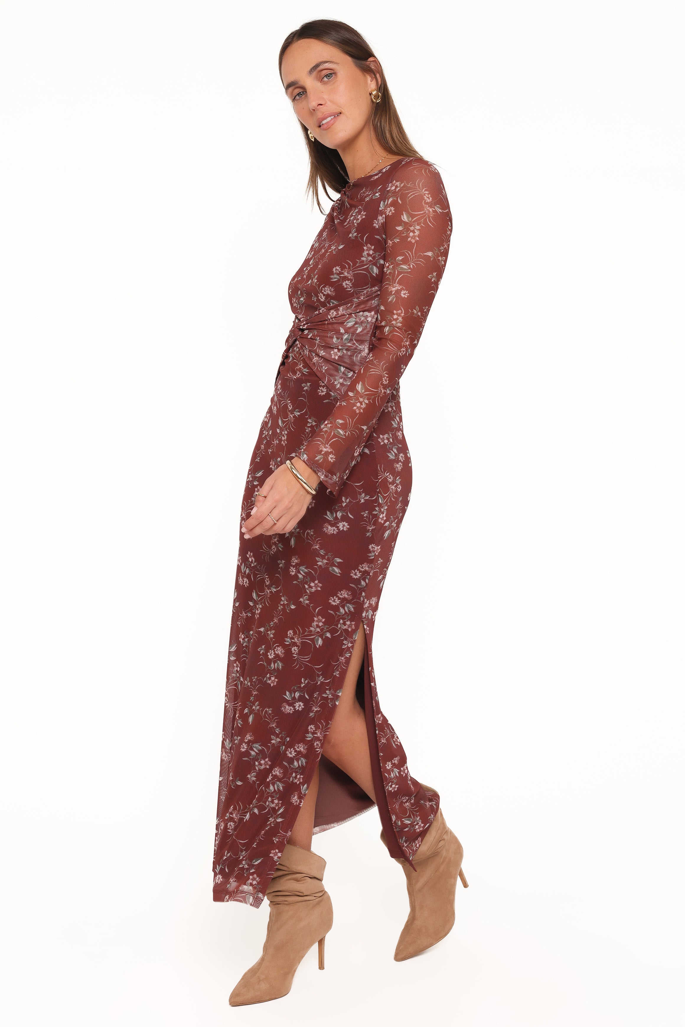 DRESSES Nash Long Sleeve Dress - Rust Floral