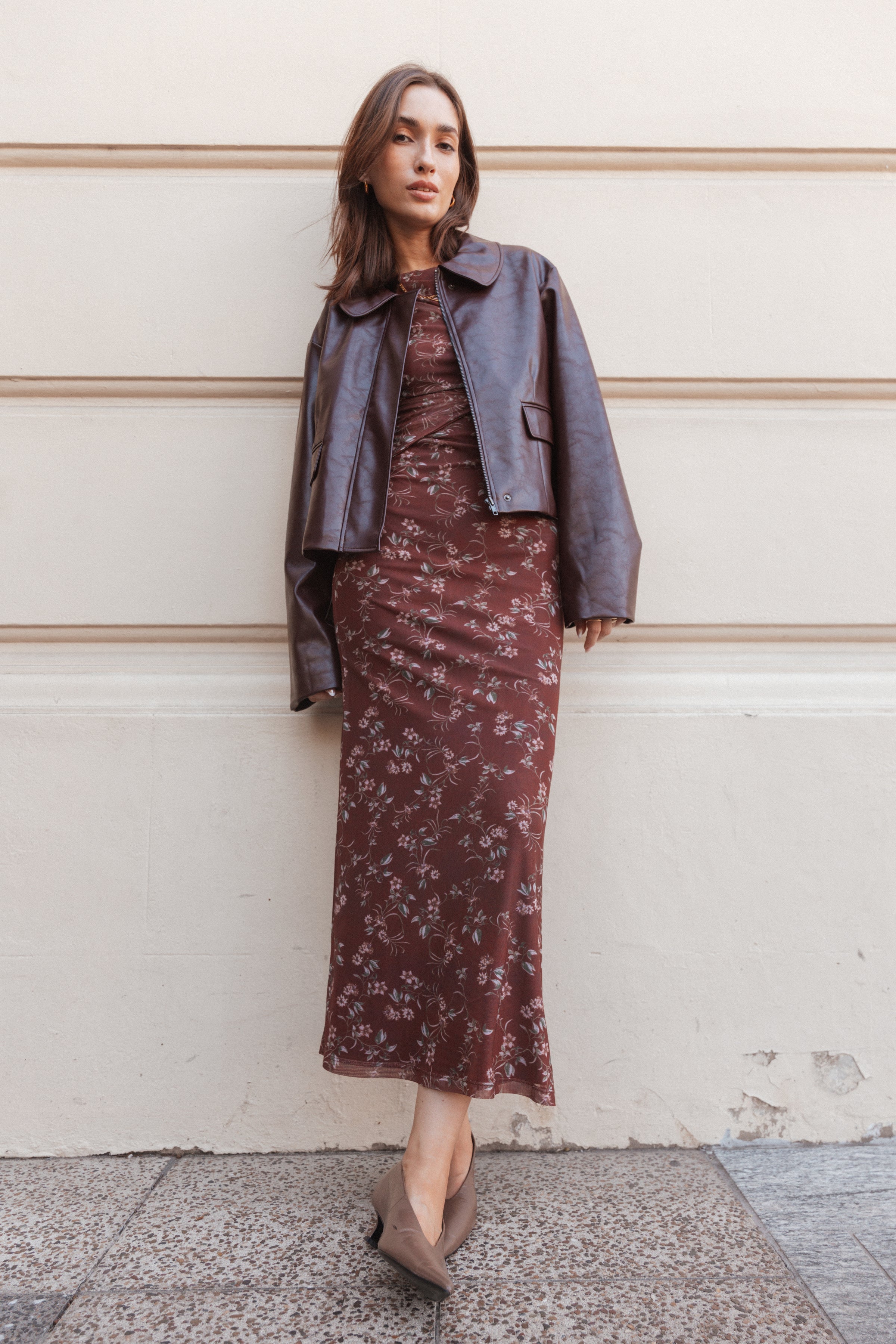 DRESSES Nash Long Sleeve Dress - Rust Floral