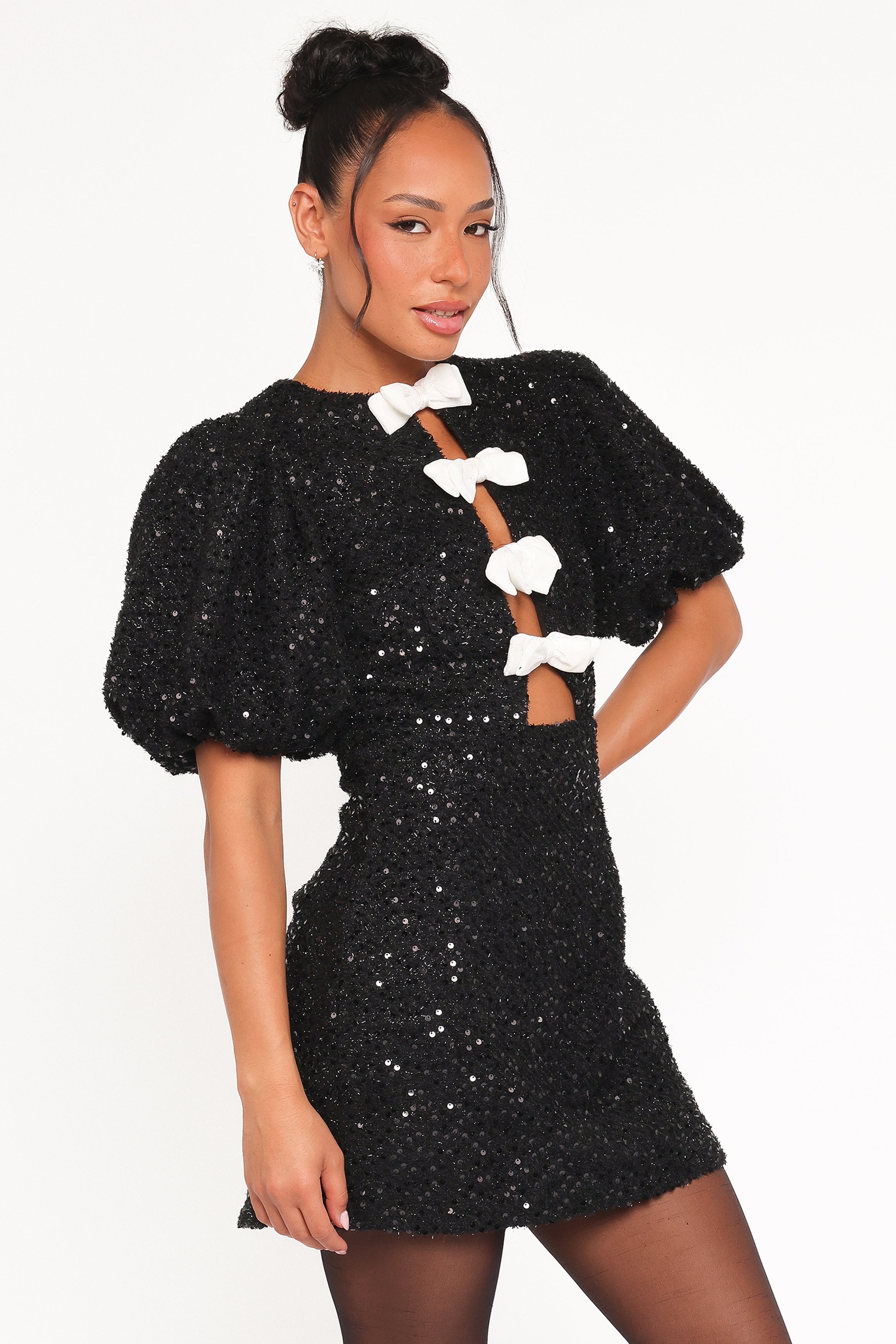 DRESSES Natasha Boucle Mini Dress - Black