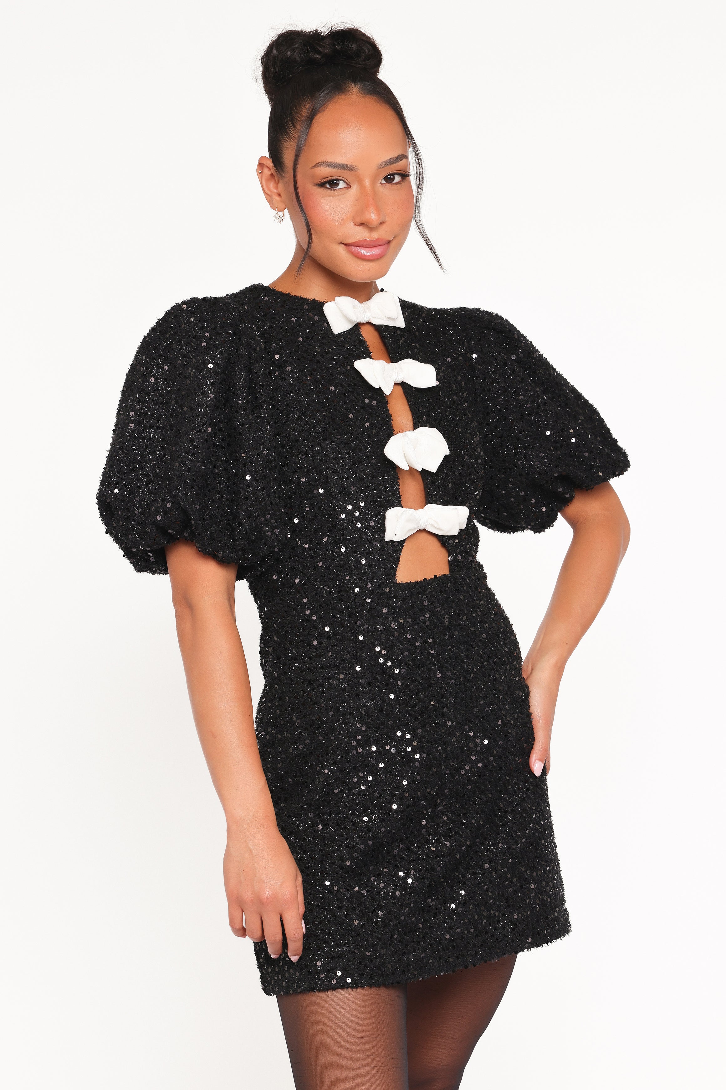 DRESSES Natasha Boucle Mini Dress - Black