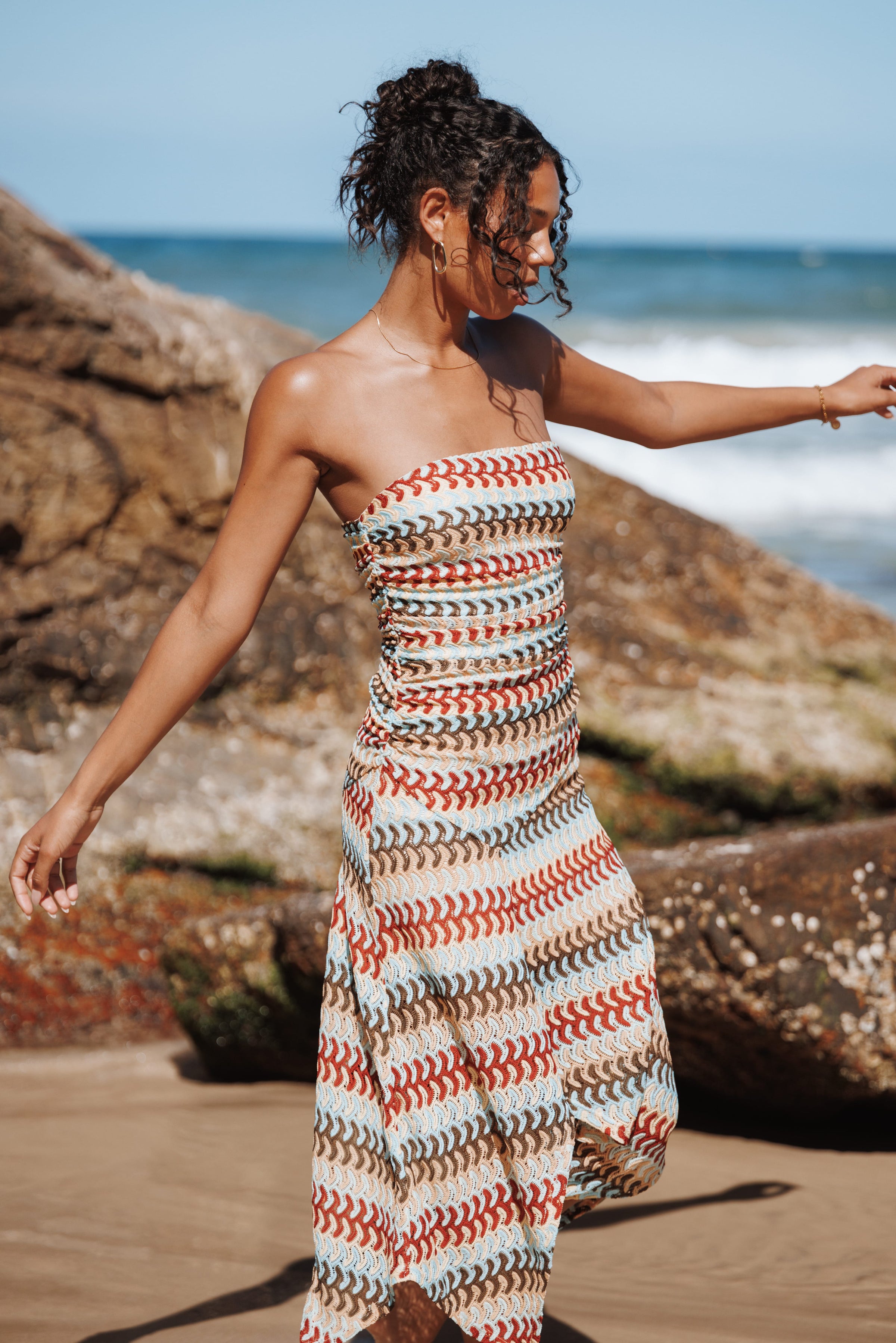 DRESSES Navia Midi Dress - Multi Stripe