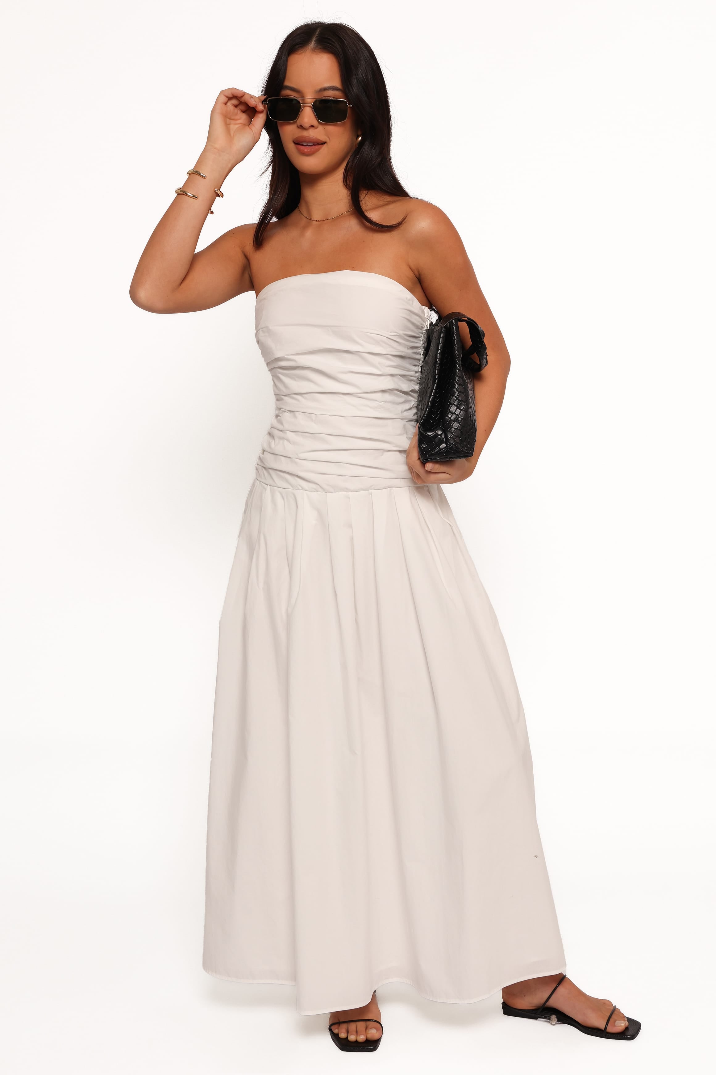 DRESSES Nell Strapless Maxi Dress - White
