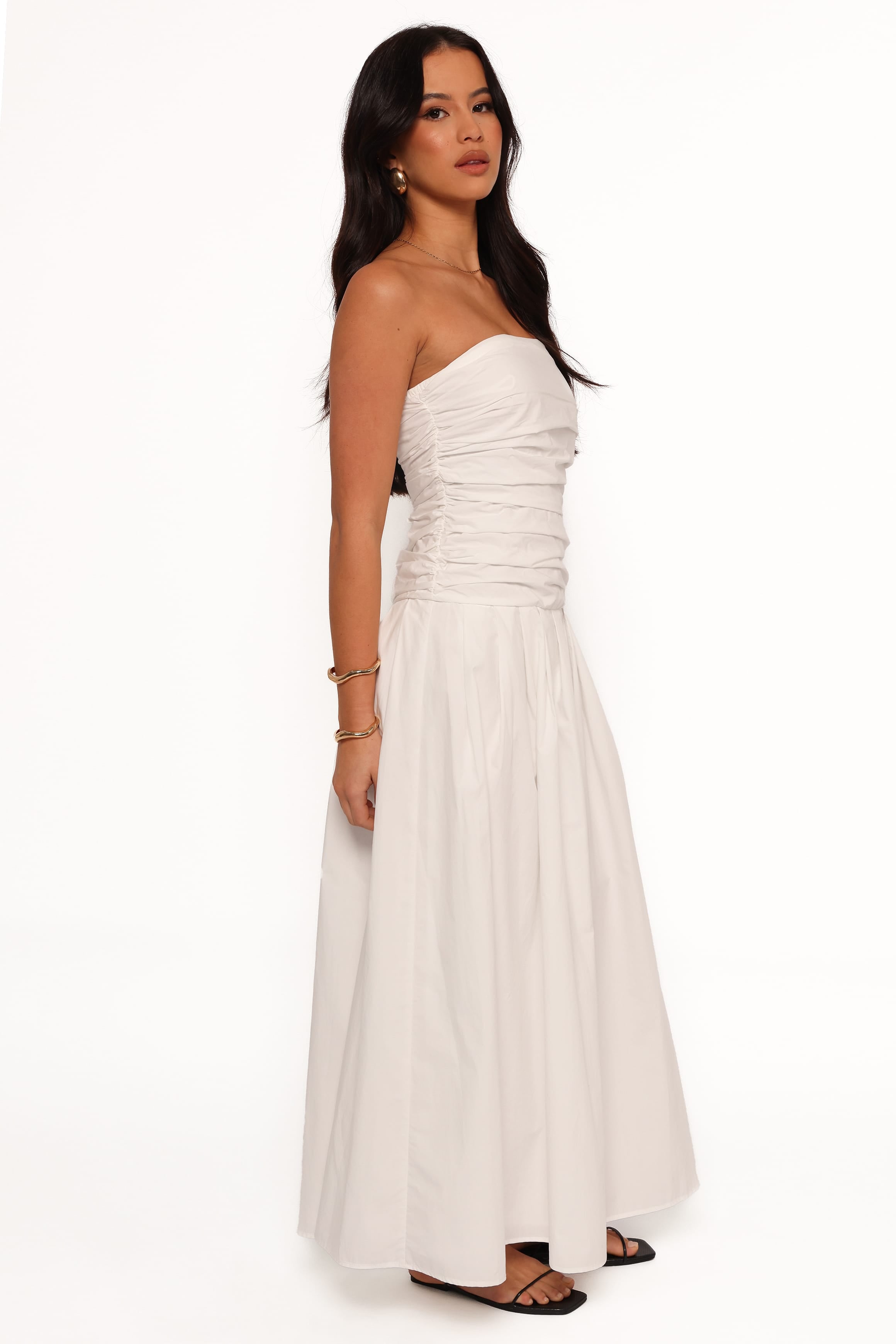 DRESSES Nell Strapless Maxi Dress - White
