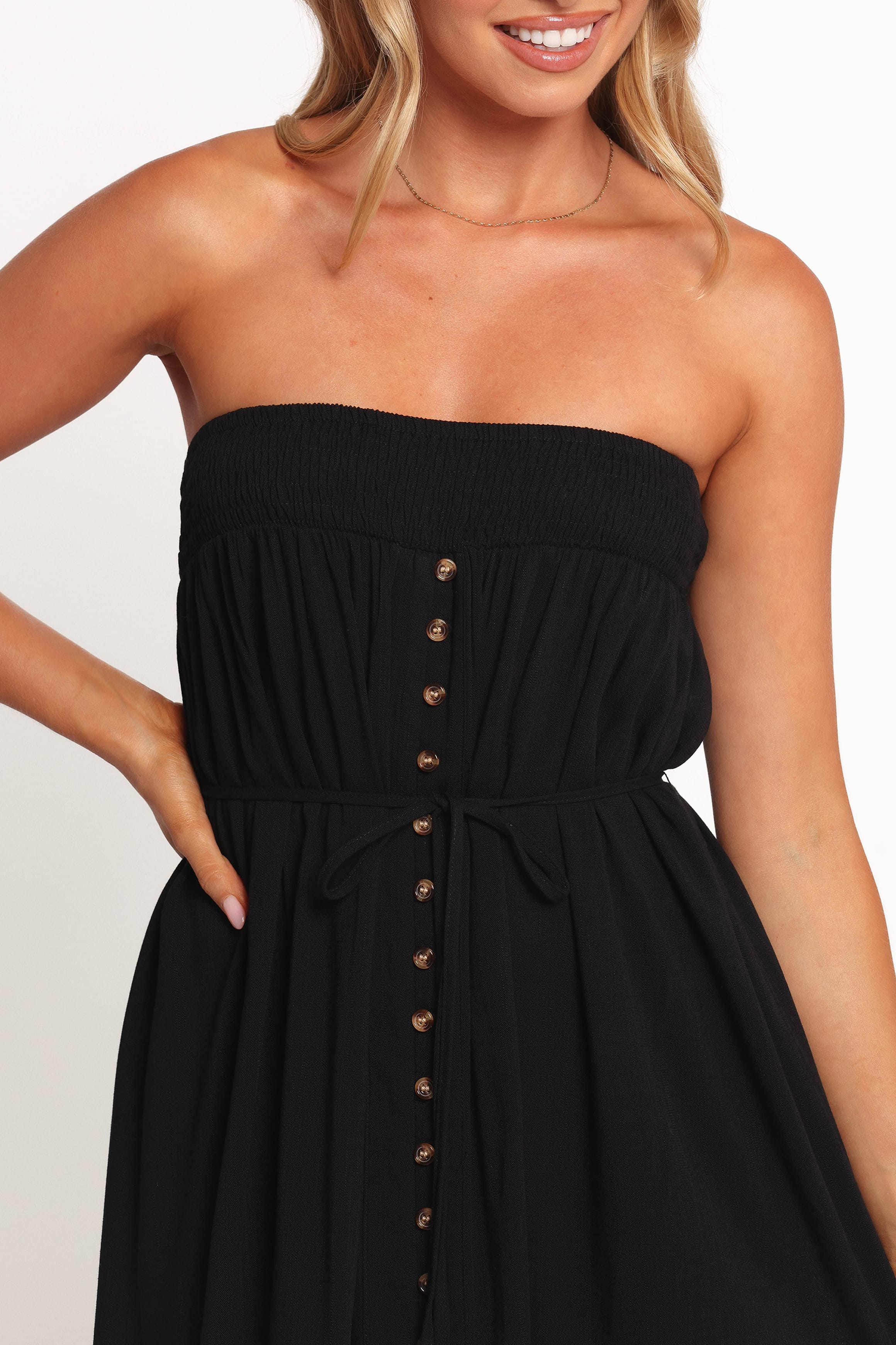 DRESSES Nerea Midi Strapless Dress - Black