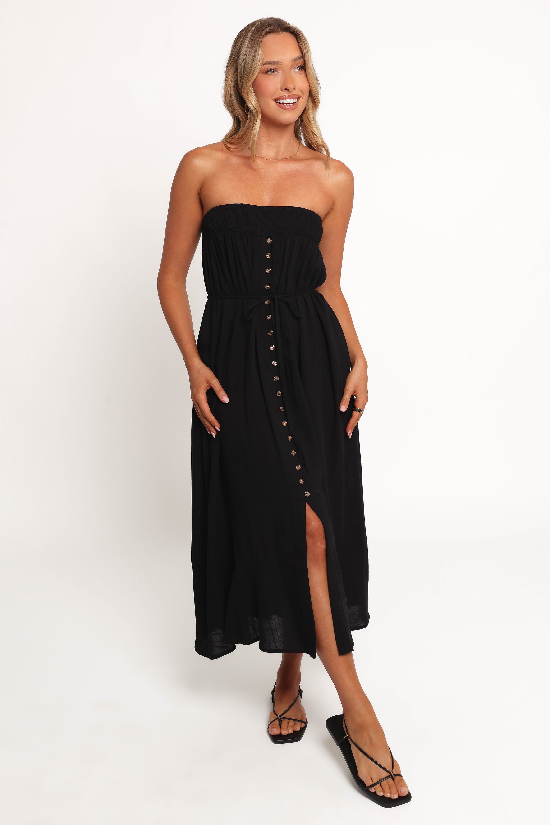 DRESSES Nerea Midi Strapless Dress - Black