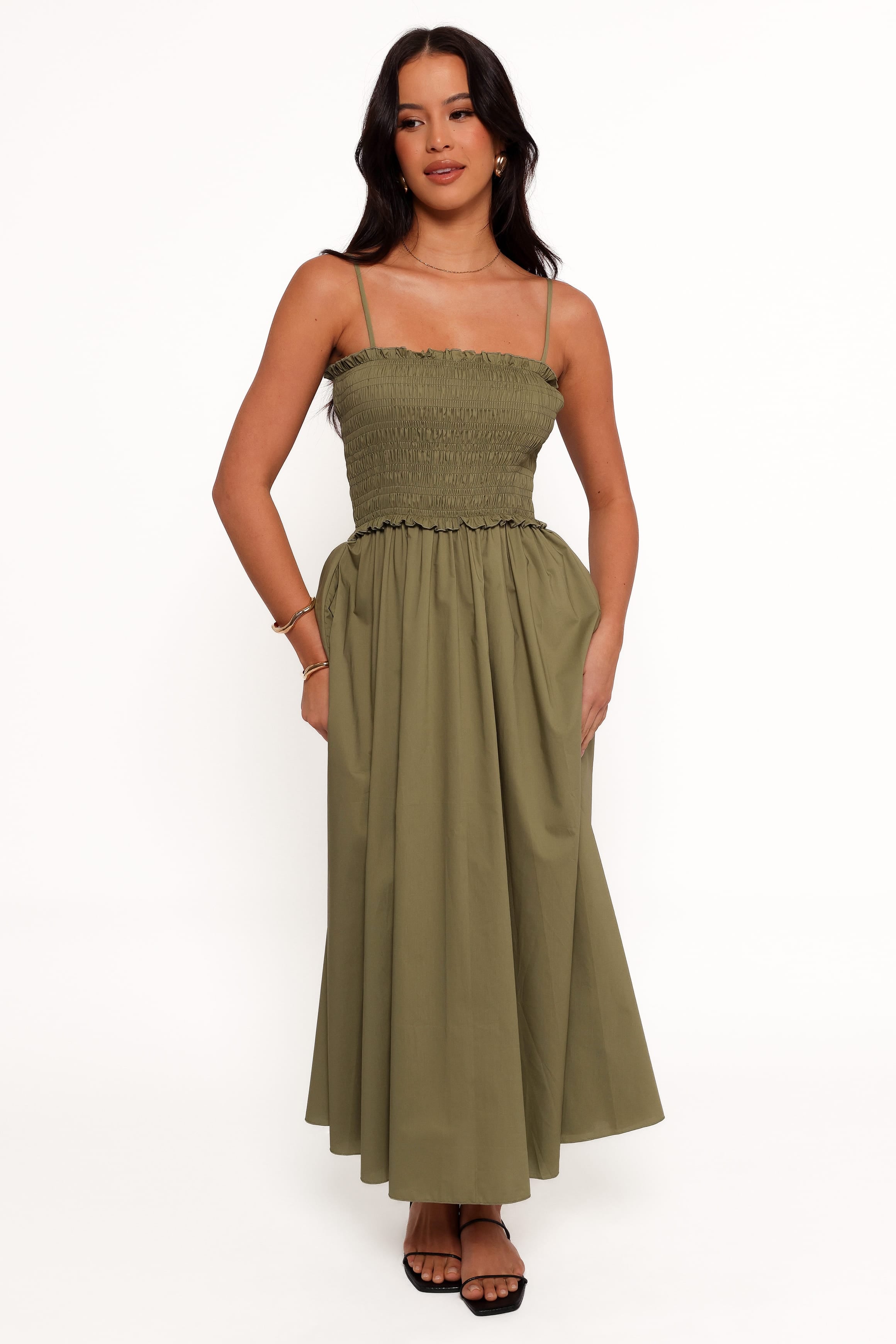 DRESSES Nigella Maxi Dress - Olive Green