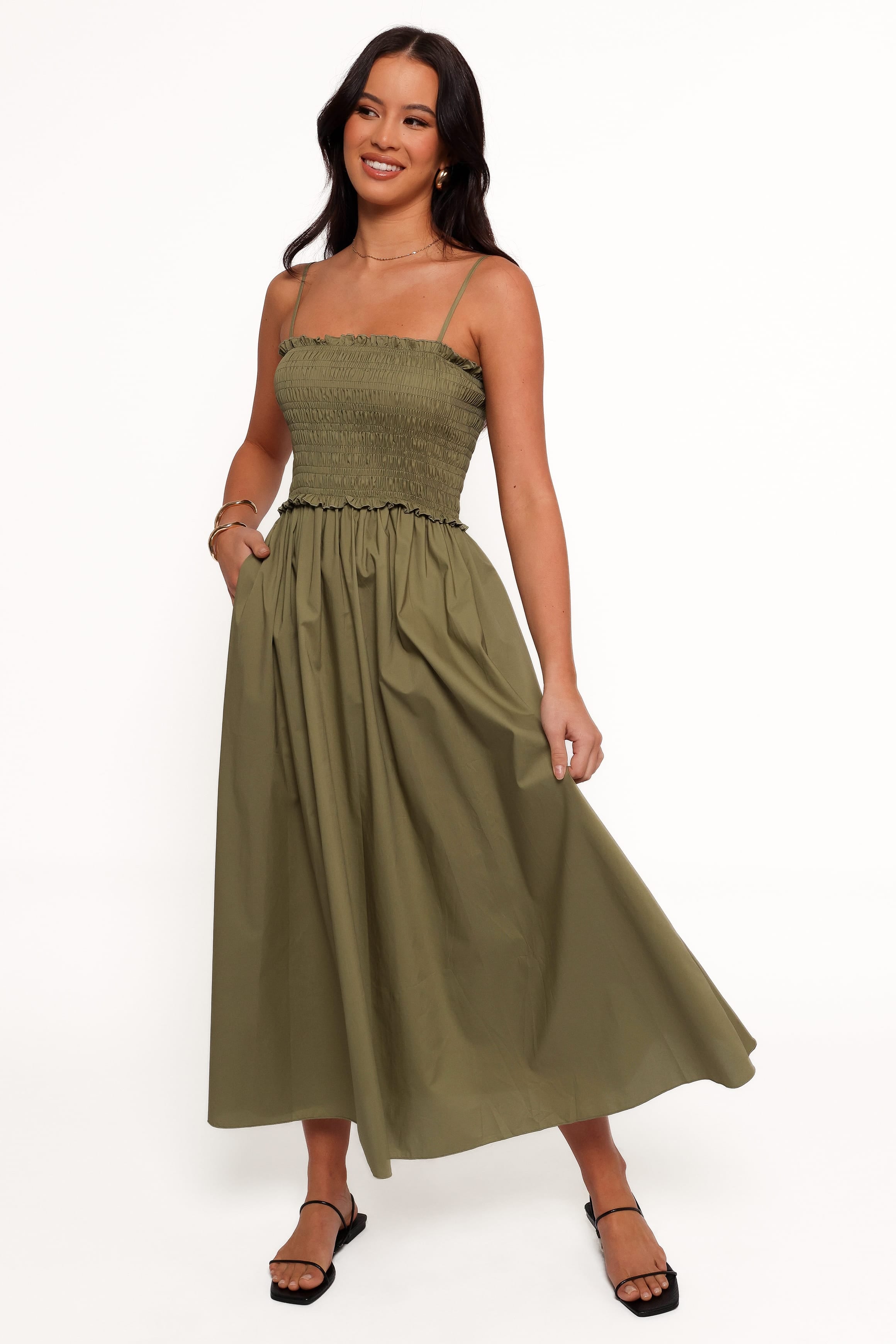 DRESSES Nigella Maxi Dress - Olive Green