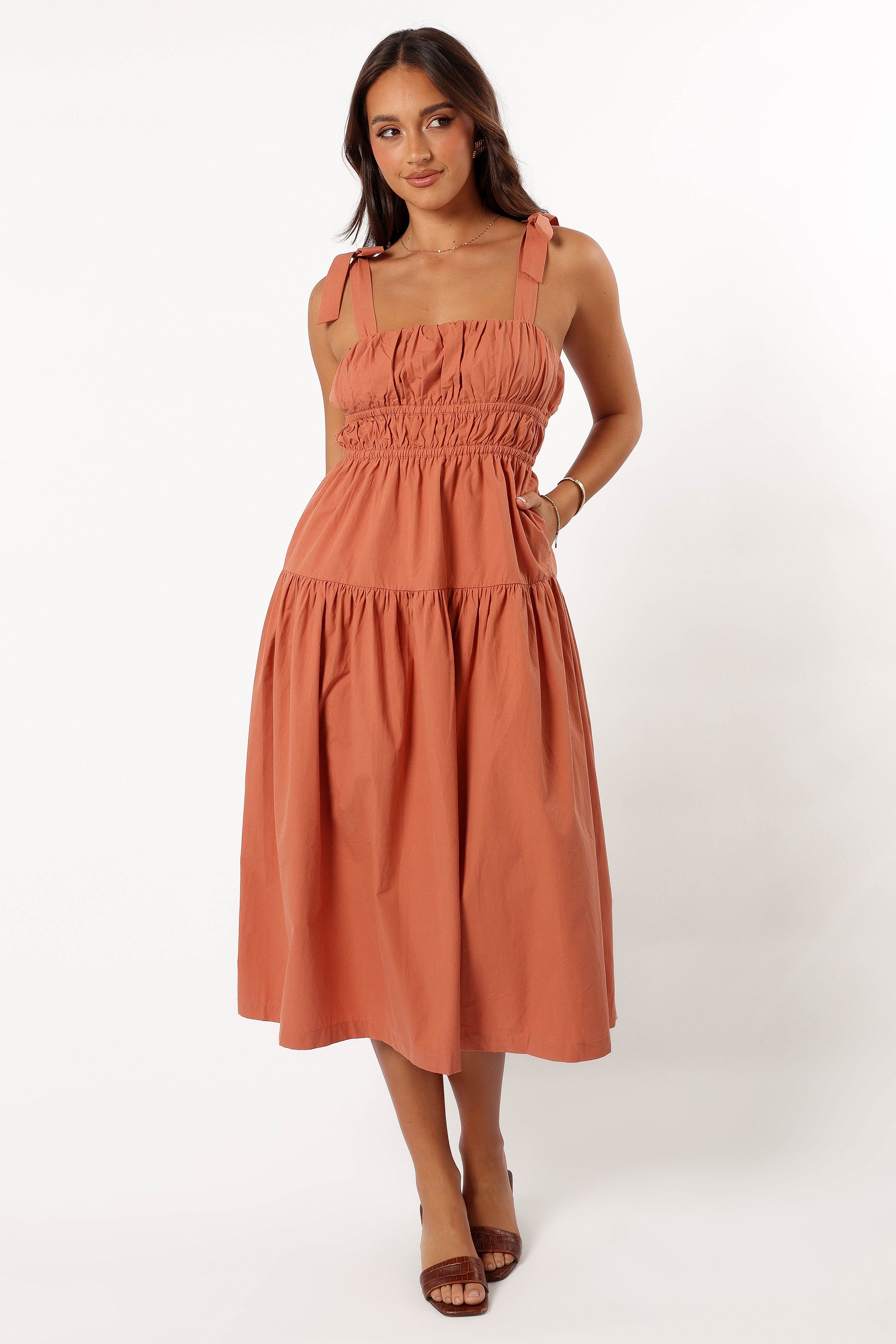DRESSES @Ninah Midi Dress - Terracotta