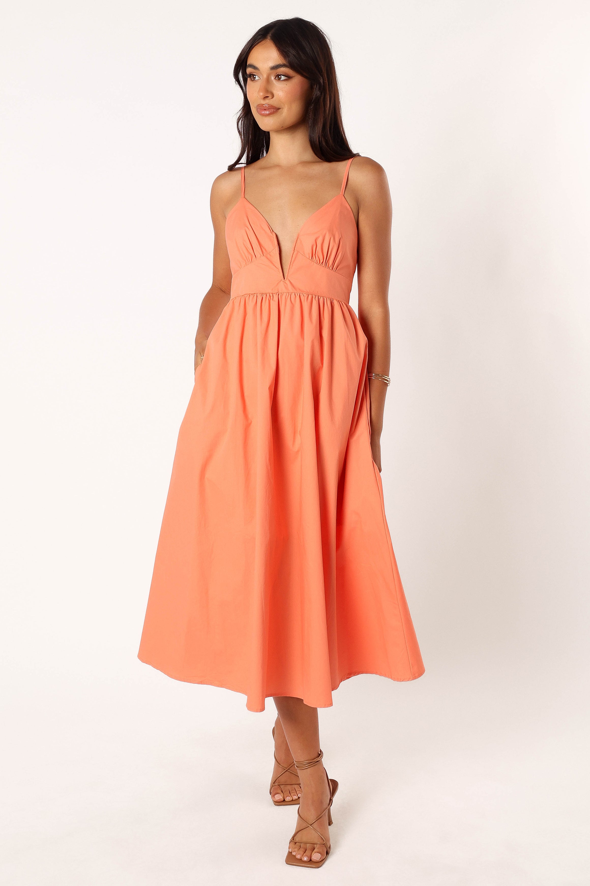 DRESSES @Noira Midi Dress - Apricot