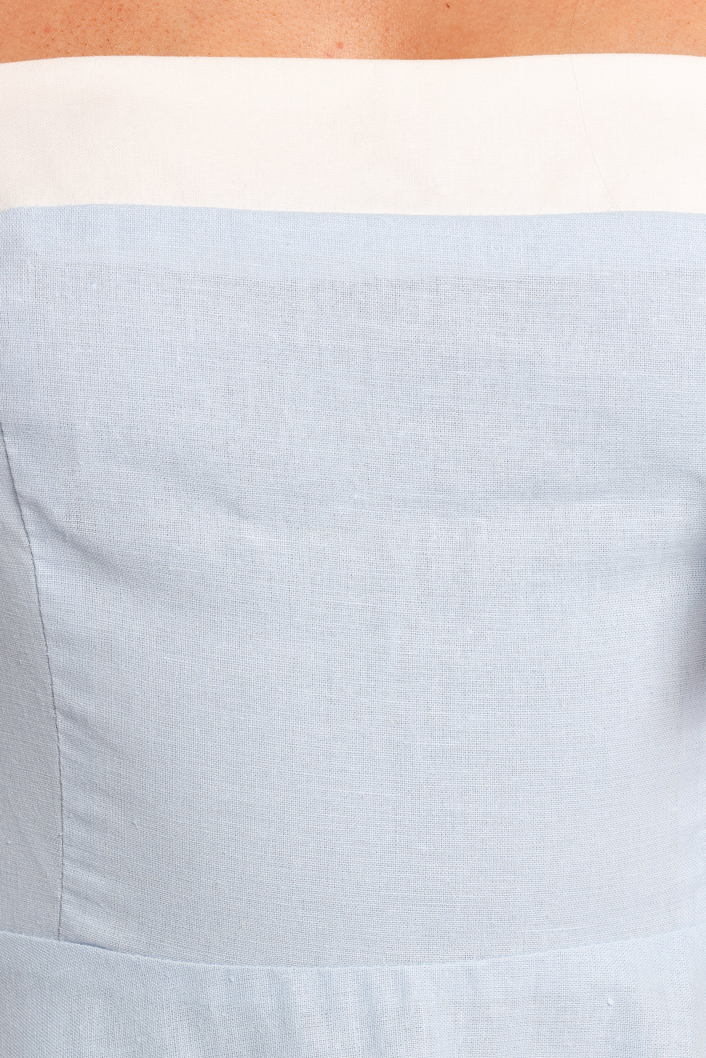 DRESSES Olinda Midi Dress - Pale Blue/White