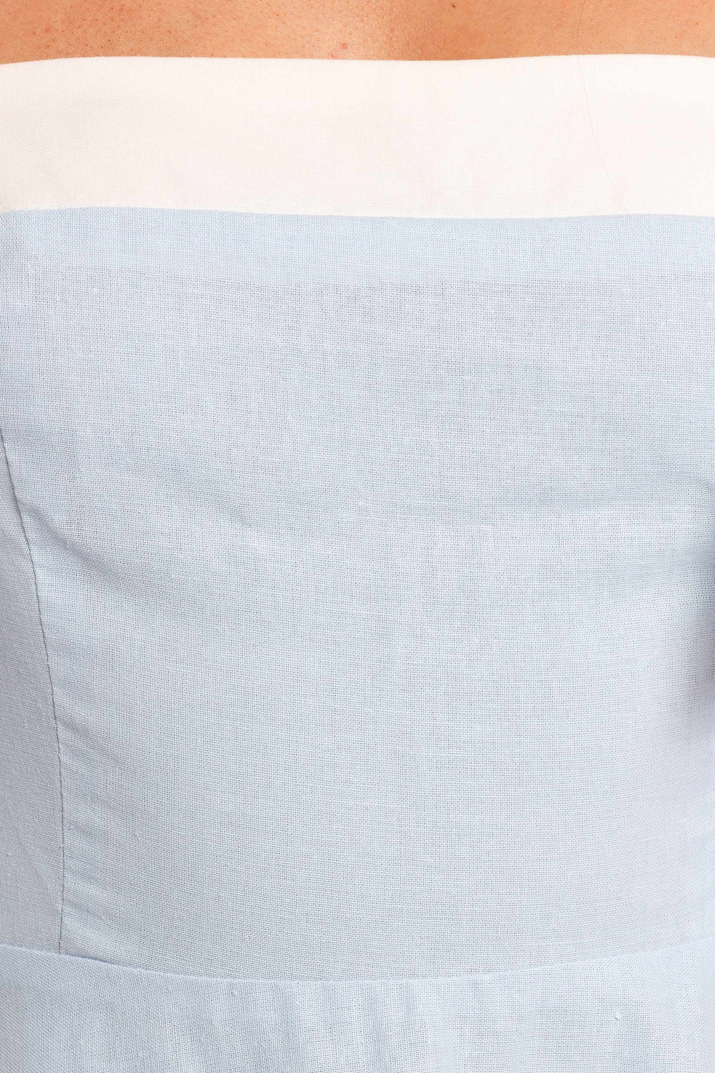 DRESSES Olinda Midi Dress - Pale Blue/White