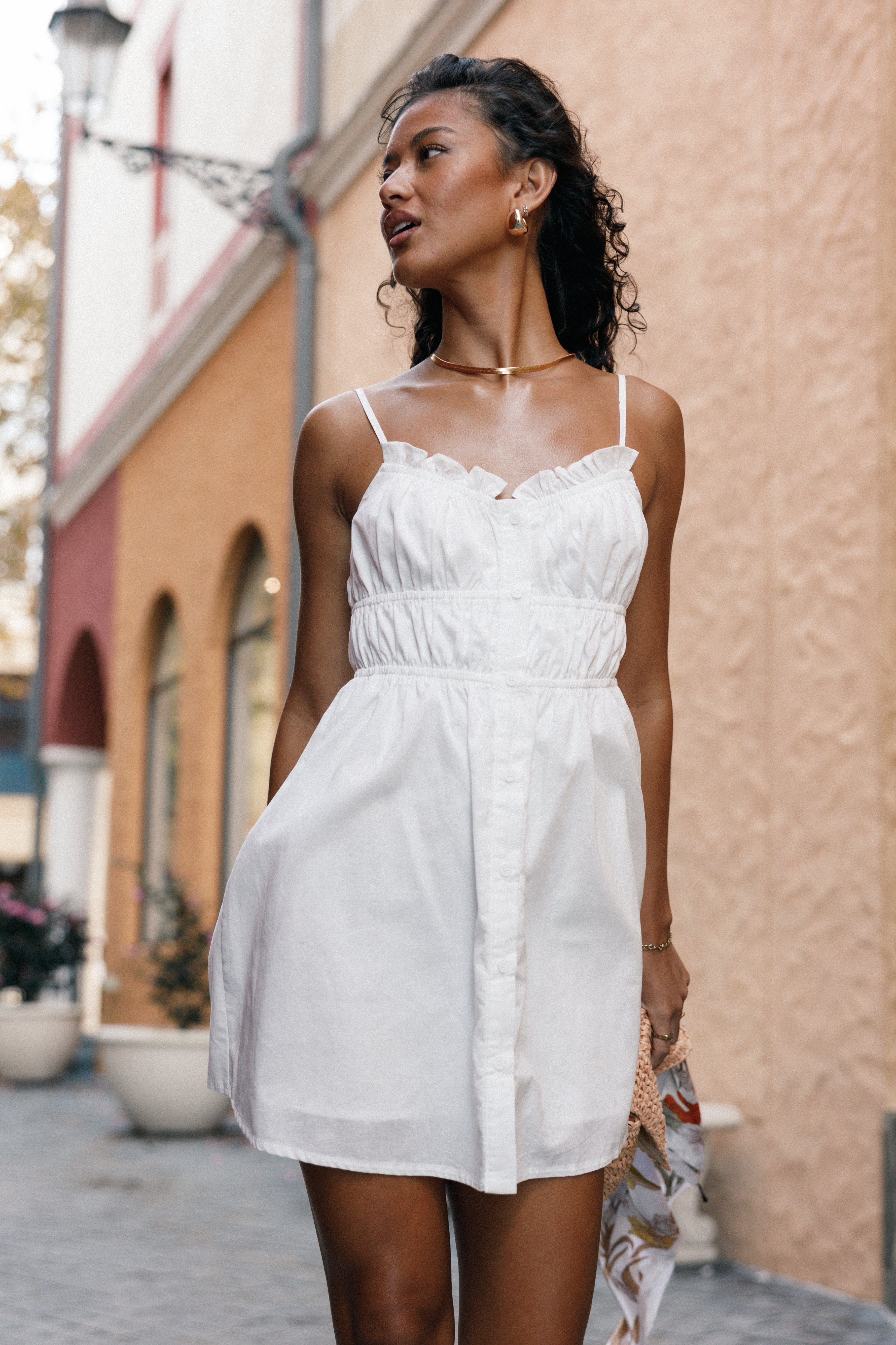 DRESSES @Olivia Mini Dress - White (Hold for Euro Summer)