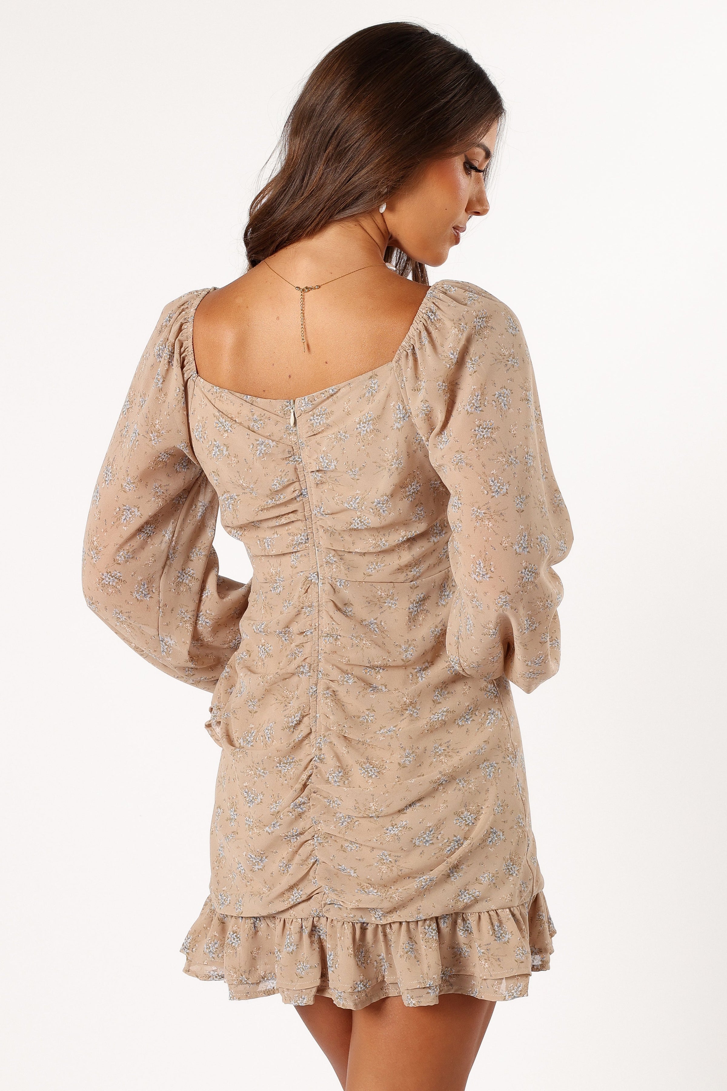DRESSES @Ollive Long Sleeve Dress - Taupe