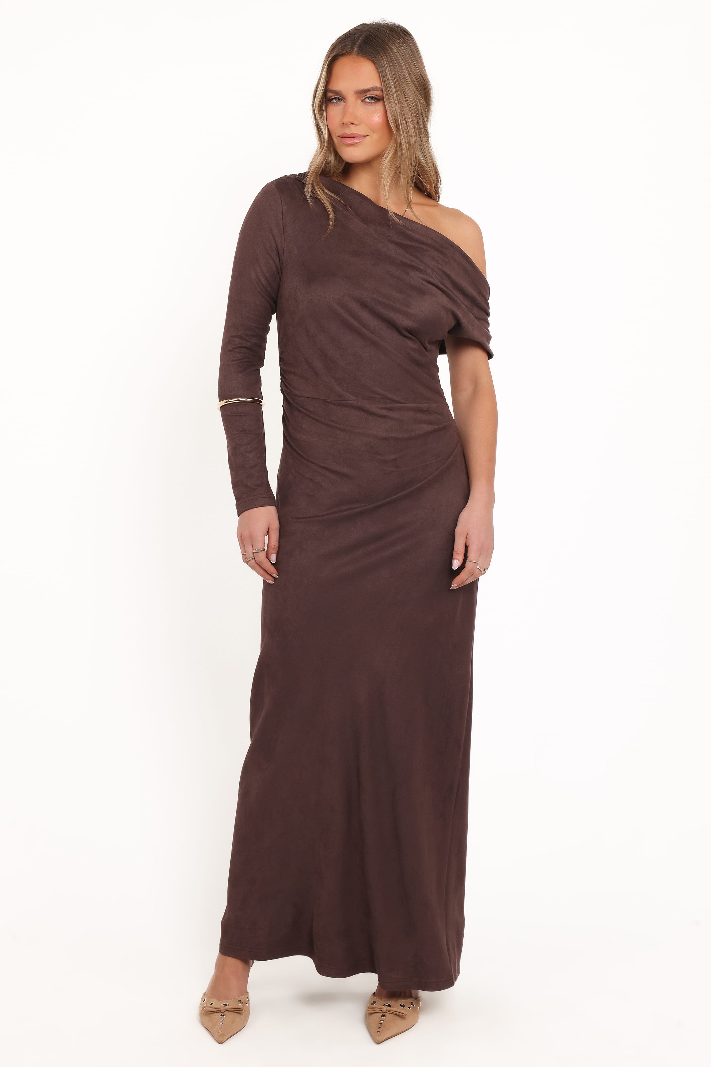 DRESSES Olympia Off Shoulder Maxi Dress - Chocolate