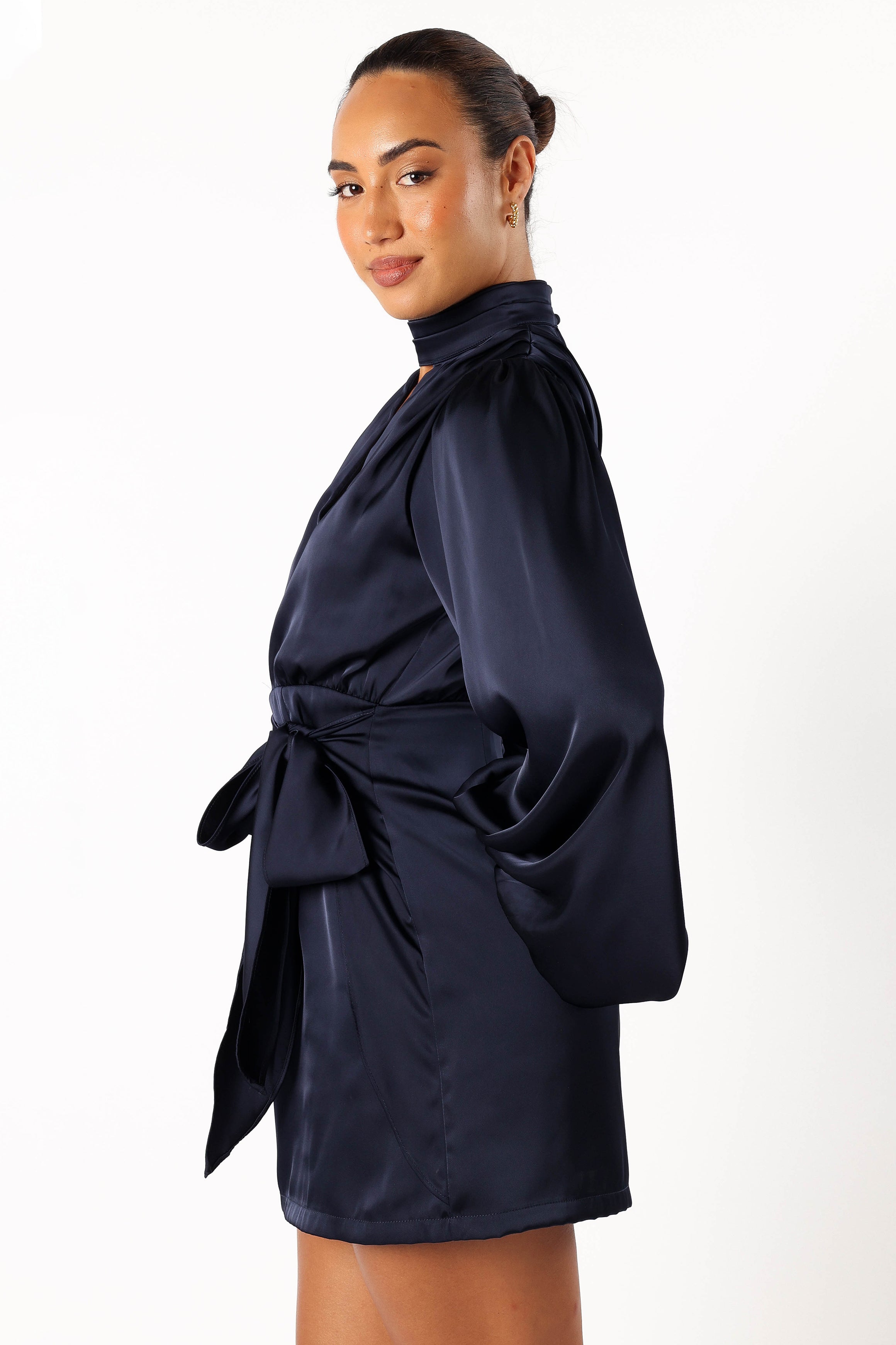 DRESSES @Opaline Long Sleeve Mini Dress - Navy