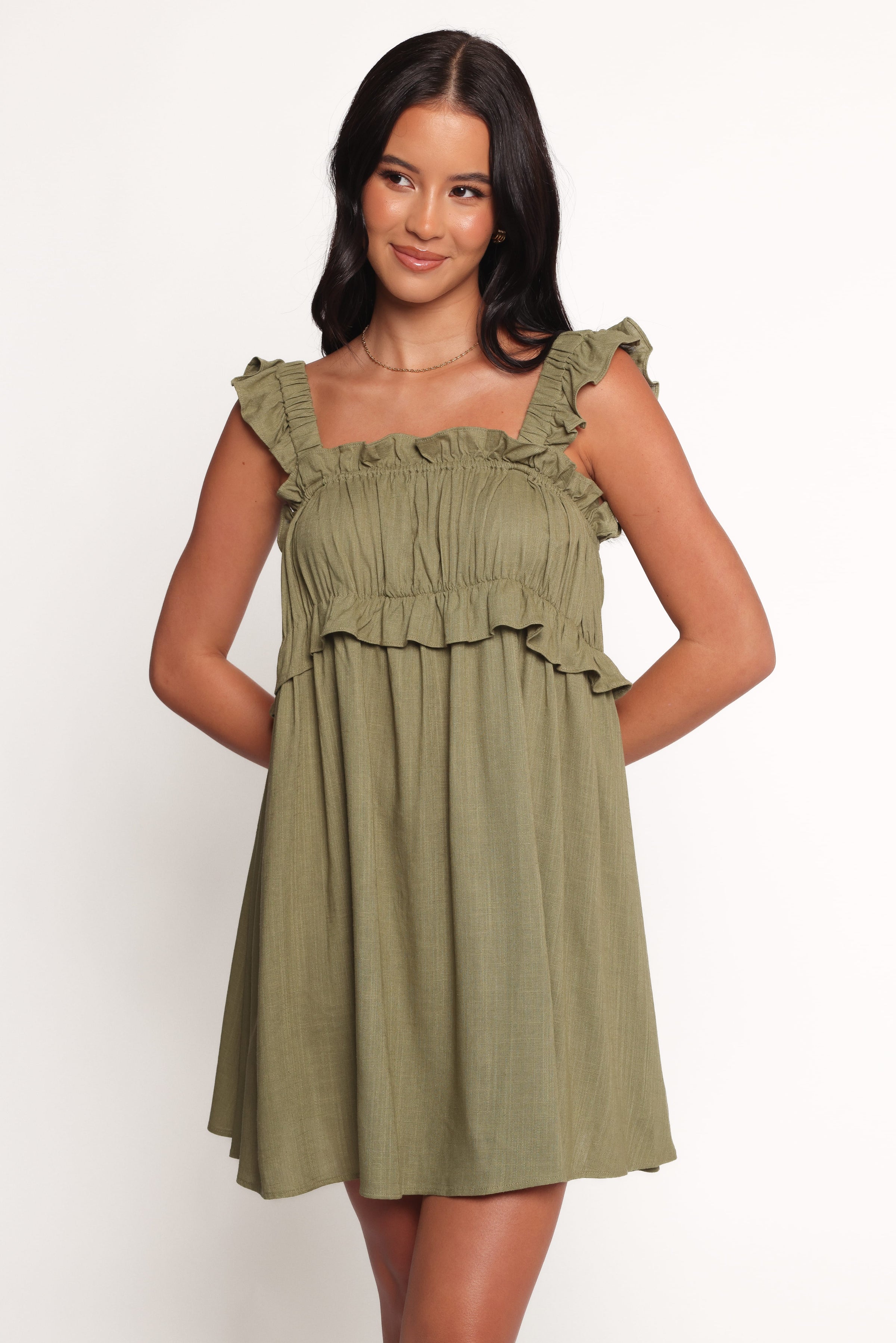 DRESSES Orion Frill Strap Mini Dress - Olive