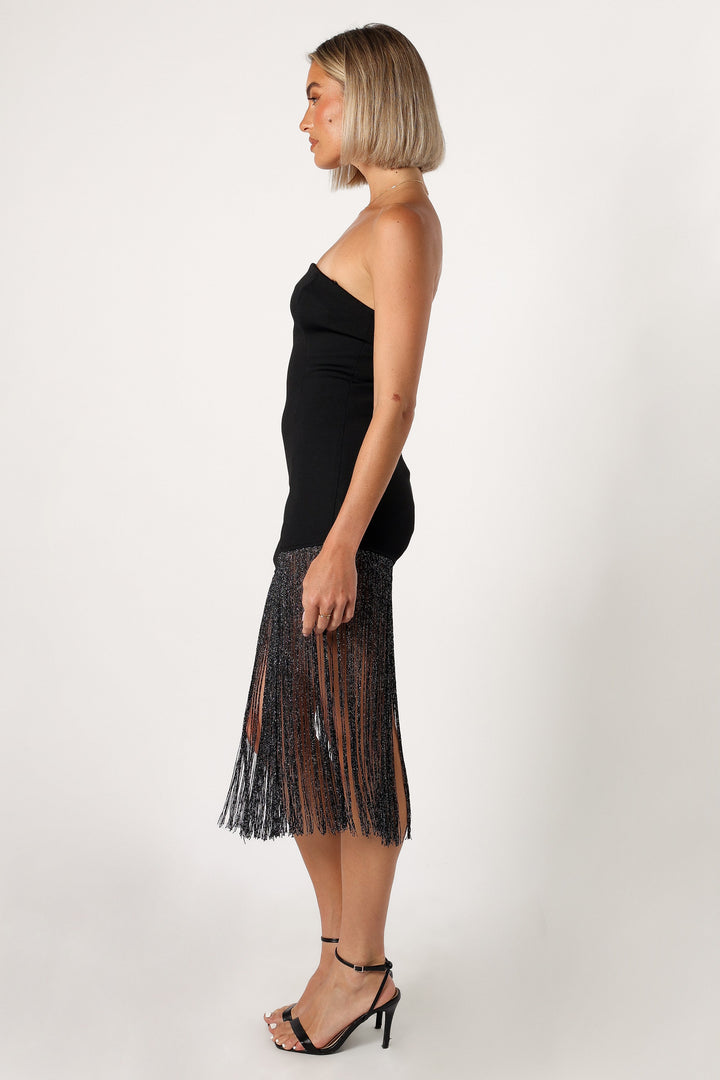 Collective Dress - Padam Strapless Midi Dress - Black image 5