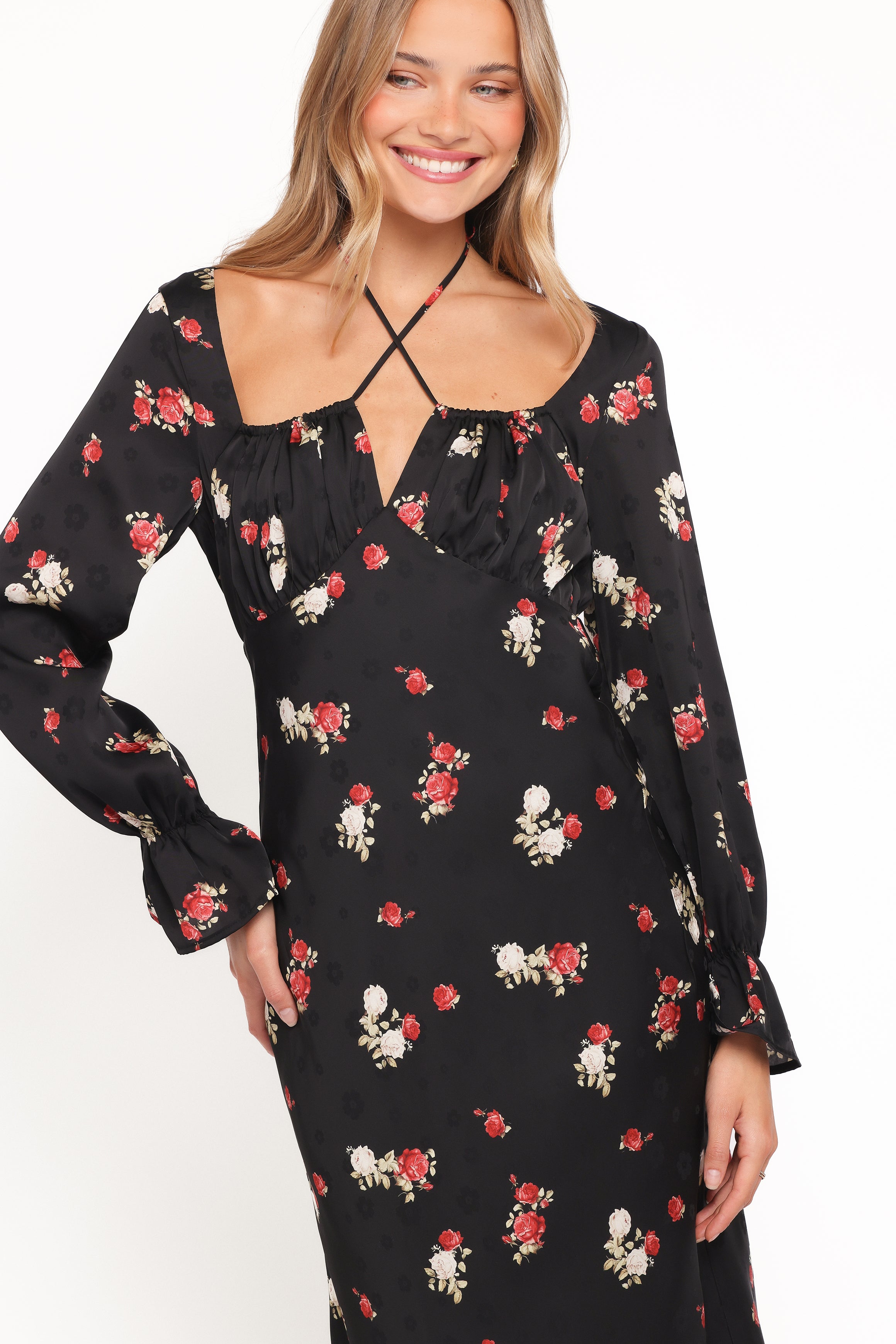 DRESSES Pauline Long Sleeve Maxi Dress - Black Floral
