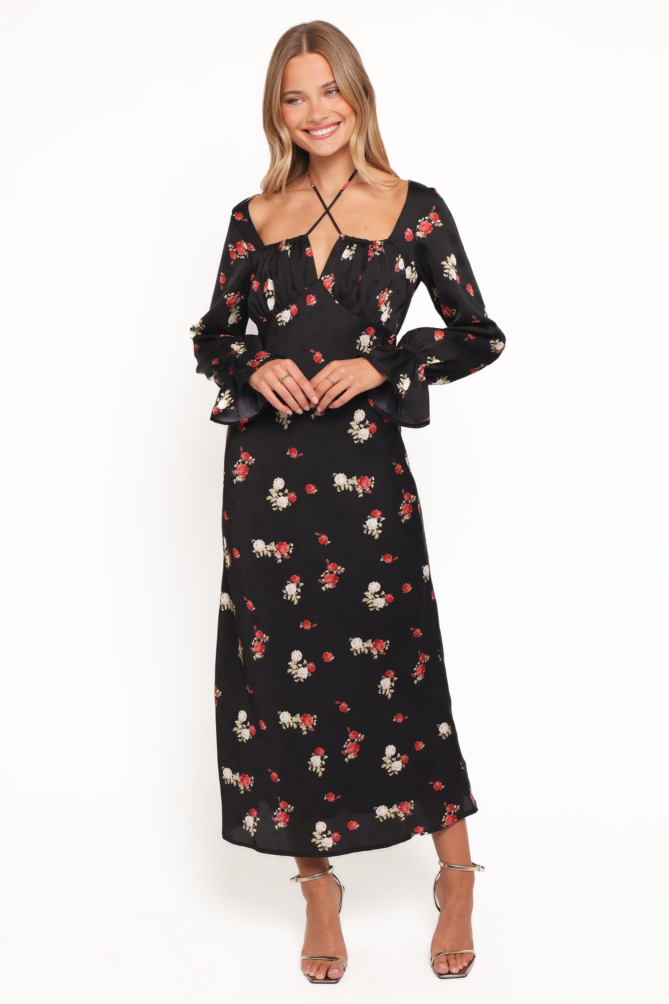DRESSES Pauline Long Sleeve Maxi Dress - Black Floral