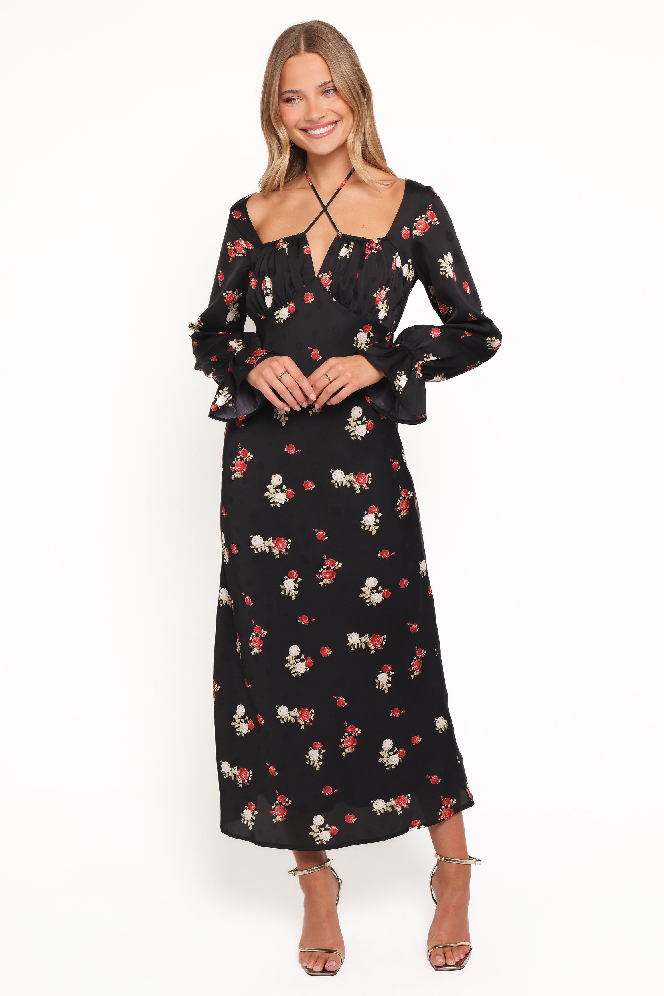 DRESSES Pauline Long Sleeve Maxi Dress - Black Floral
