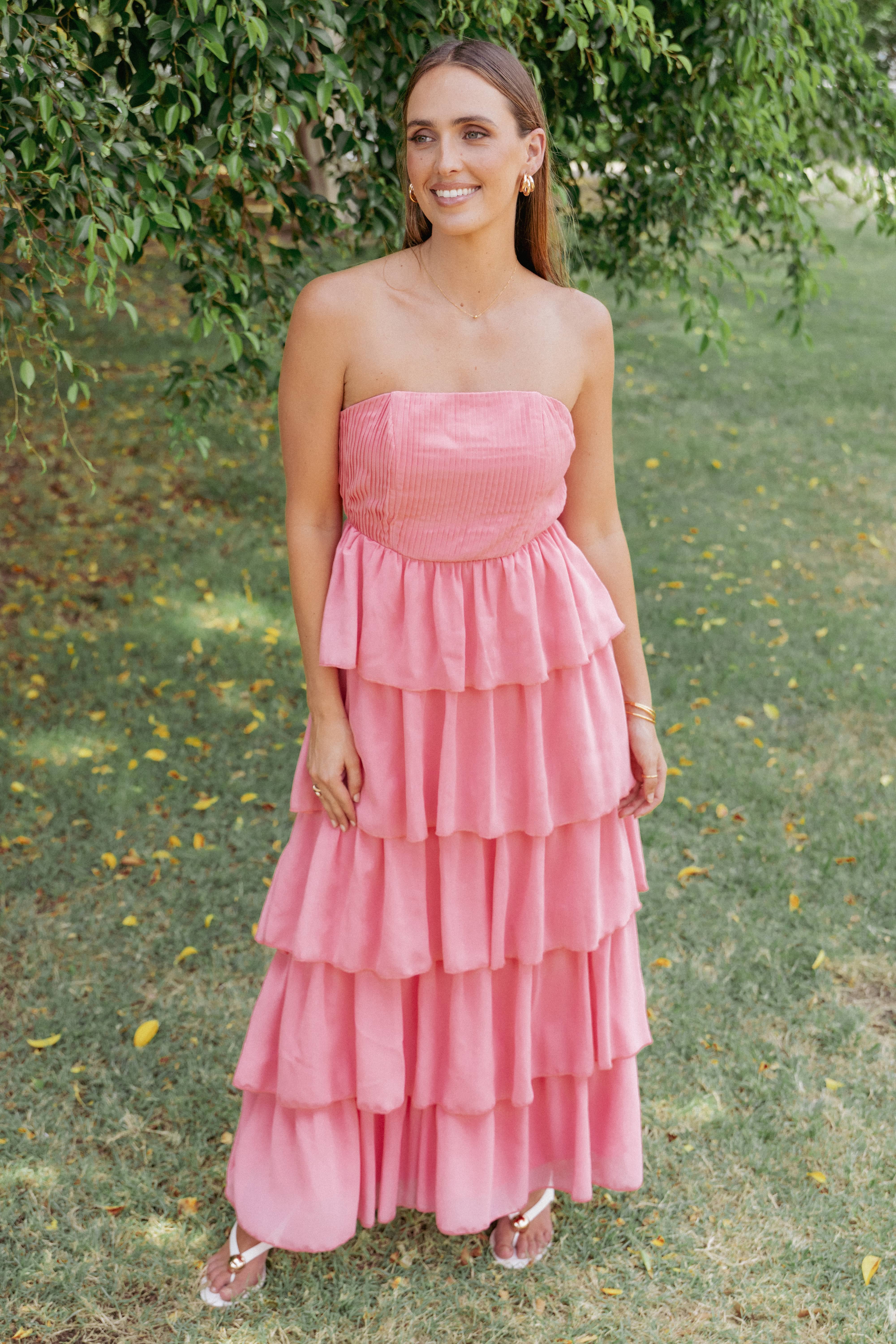 DRESSES Peachester Strapless Maxi Dress - Coral