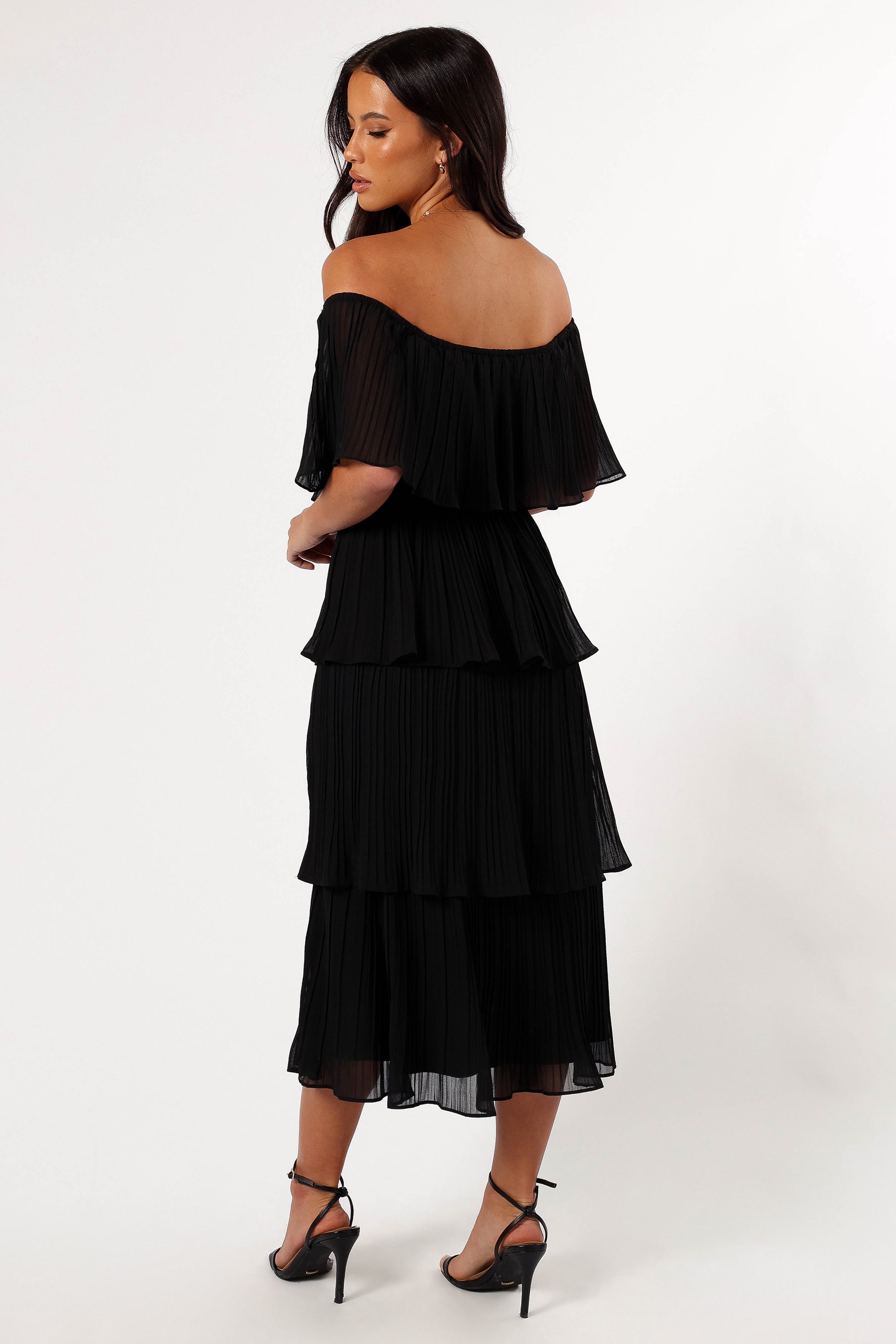 DRESSES @Pearson Strapless Midi Dress - Black